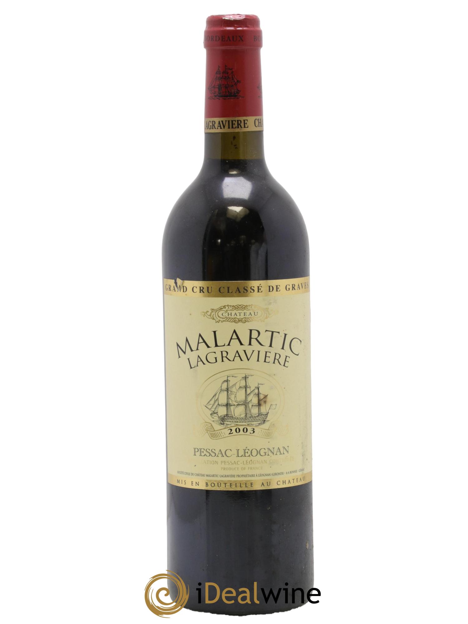 Château Malartic-Lagravière Cru Classé de Graves 2003 - Lot de 1 bouteille - 0