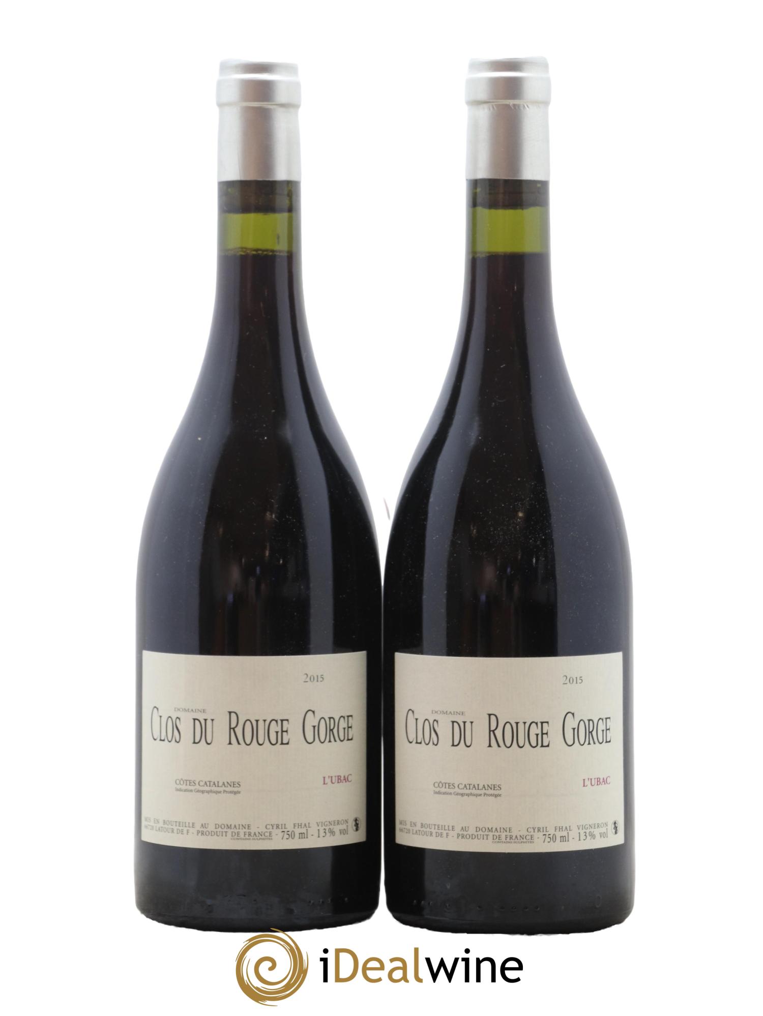 Côtes Catalanes Clos du Rouge Gorge L'Ubac Cyril Fhal 2015 - Lot de 2 bouteilles - 0