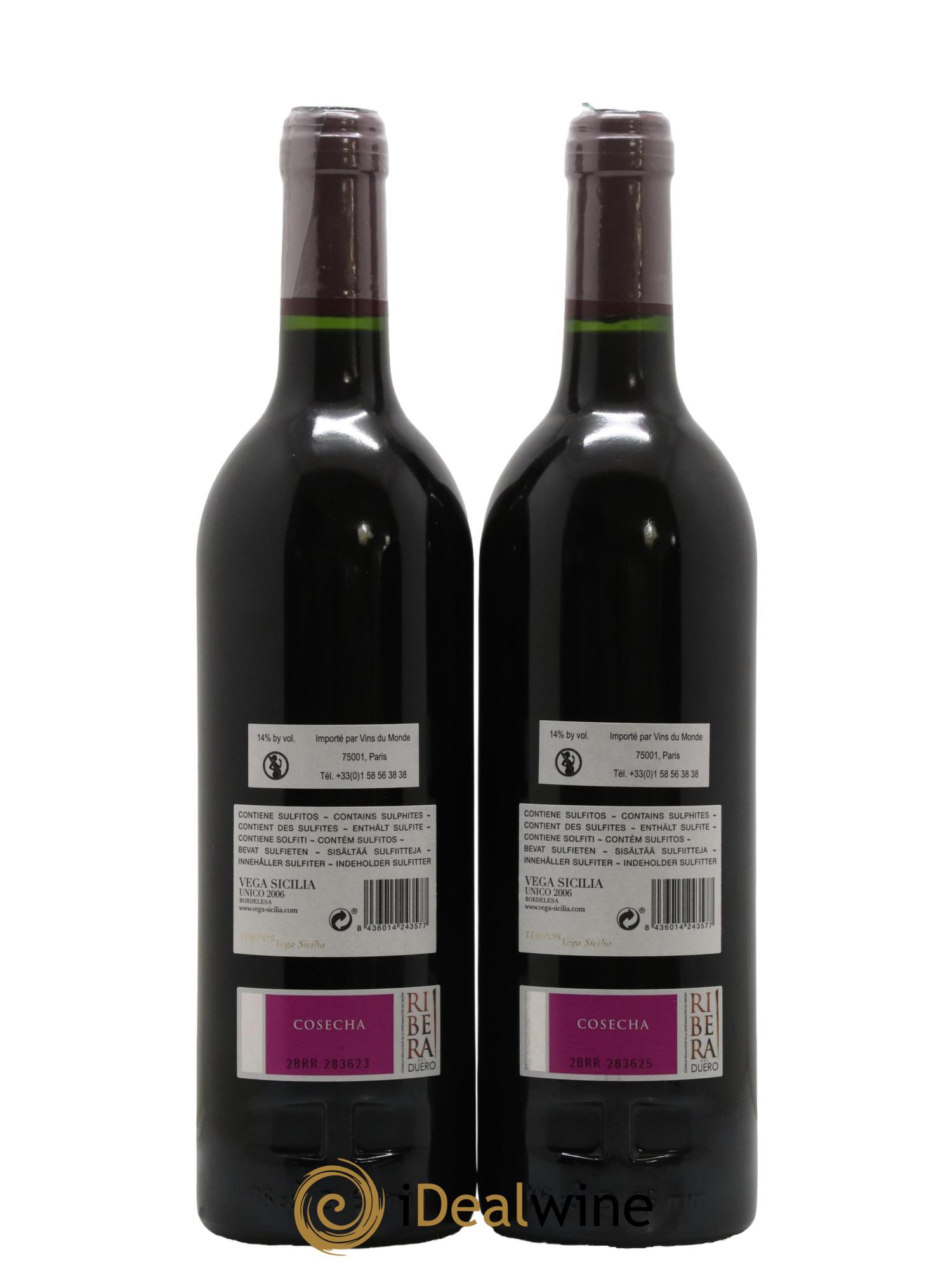 Ribera Del Duero DO Vega Sicilia Unico Famille Alvarez 2006 - Lot de 2 bouteilles - 1