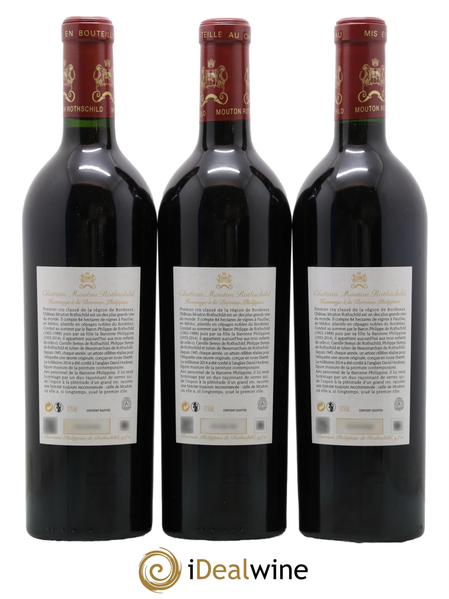 Château Mouton Rothschild 1er Grand Cru Classé 2014 - Lot de 3 bouteilles - 2