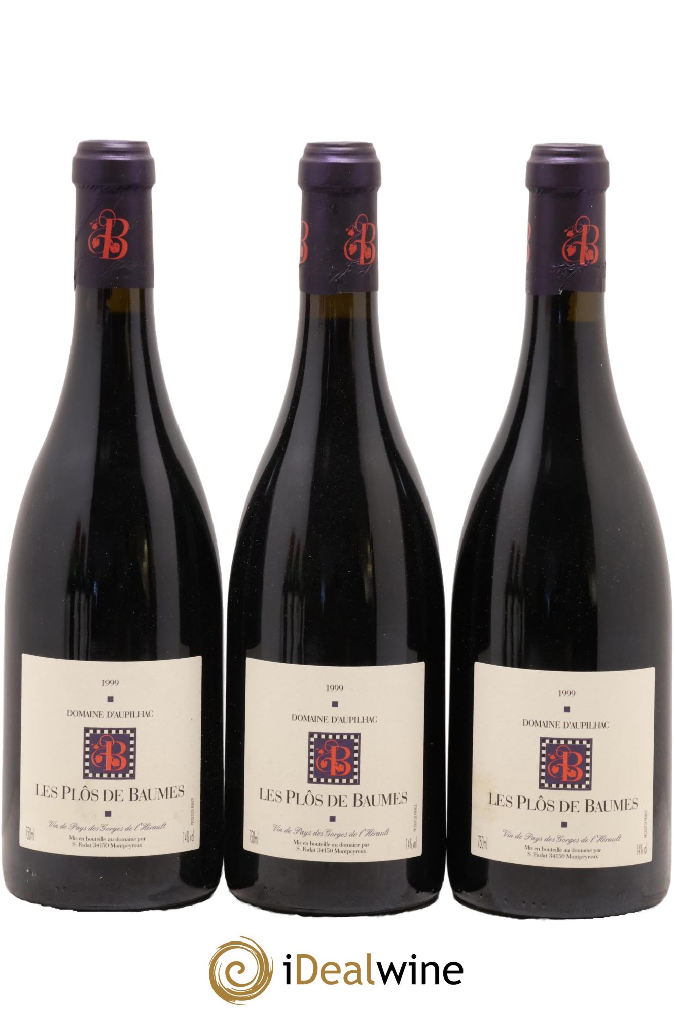Pays d'Hérault Les Plôs De Beaume Domaine D'Aupilhac Sylvain Fadat 1999 - Lotto di 3 bottiglie - 0