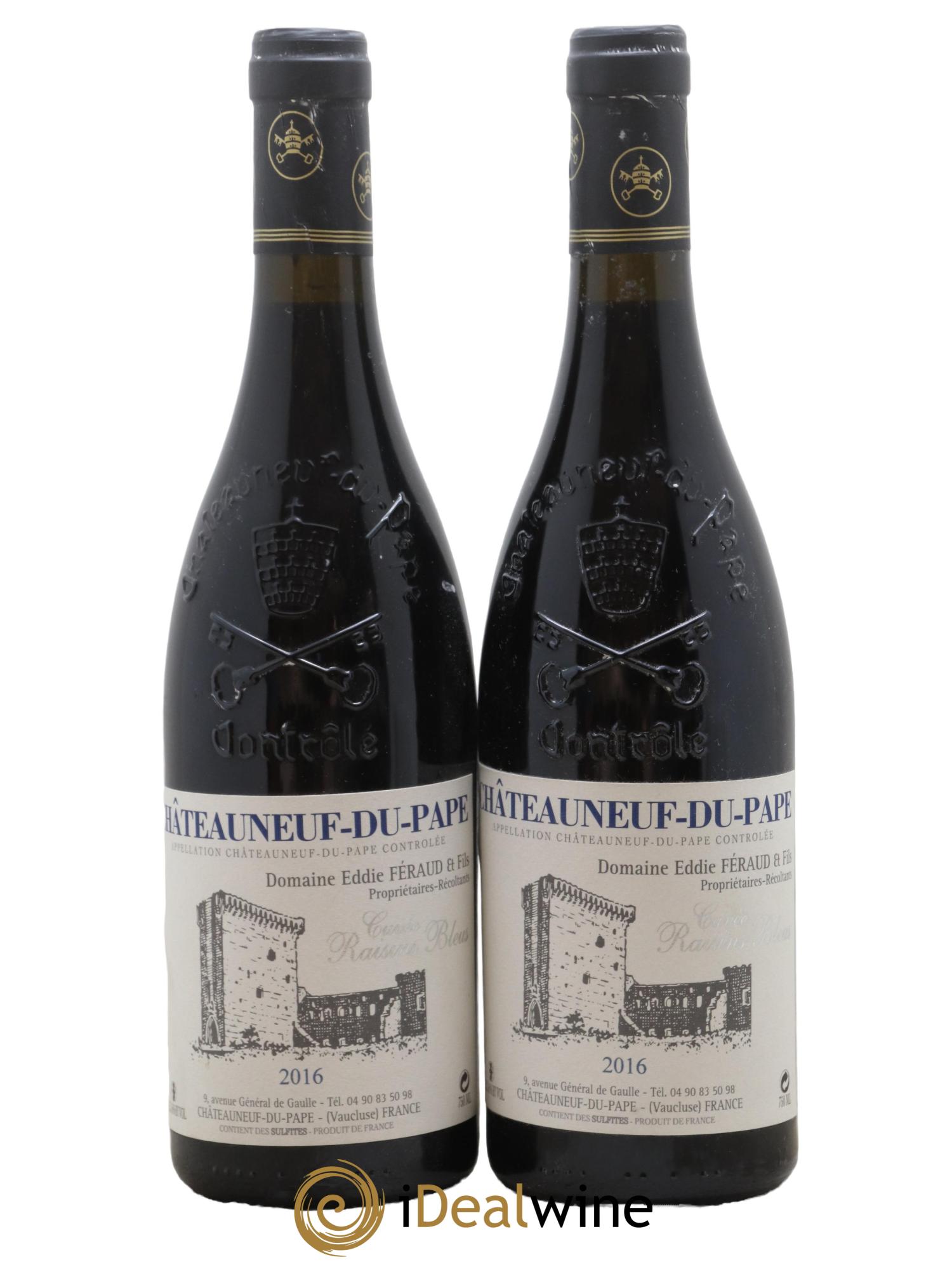 Châteauneuf-du-Pape Cuvée Raisins Bleus Eddie Féraud 2016 - Lot de 2 bouteilles - 0