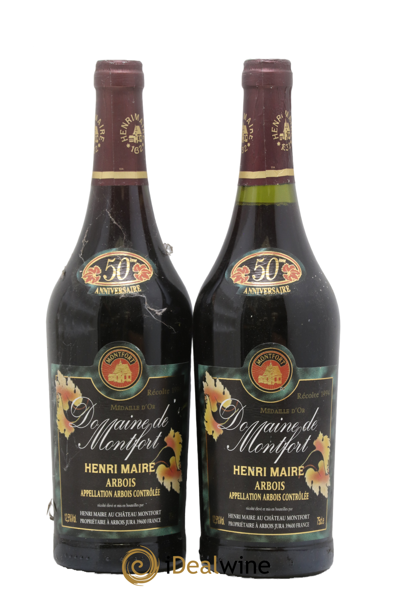 Arbois Henri Maire - Domaine de Montfort 1994 - Lotto di 2 bottiglie - 0