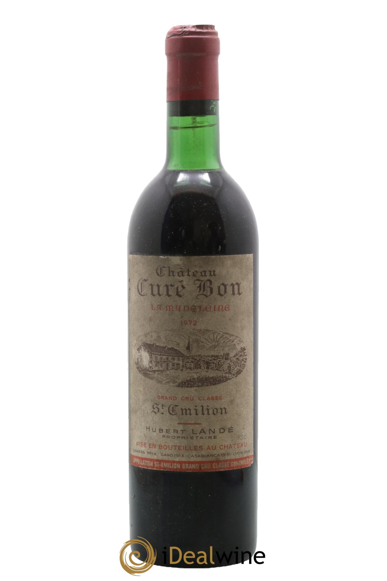 Saint-Émilion Grand Cru Château Curé Bon 1972 - Lot de 1 bouteille - 0