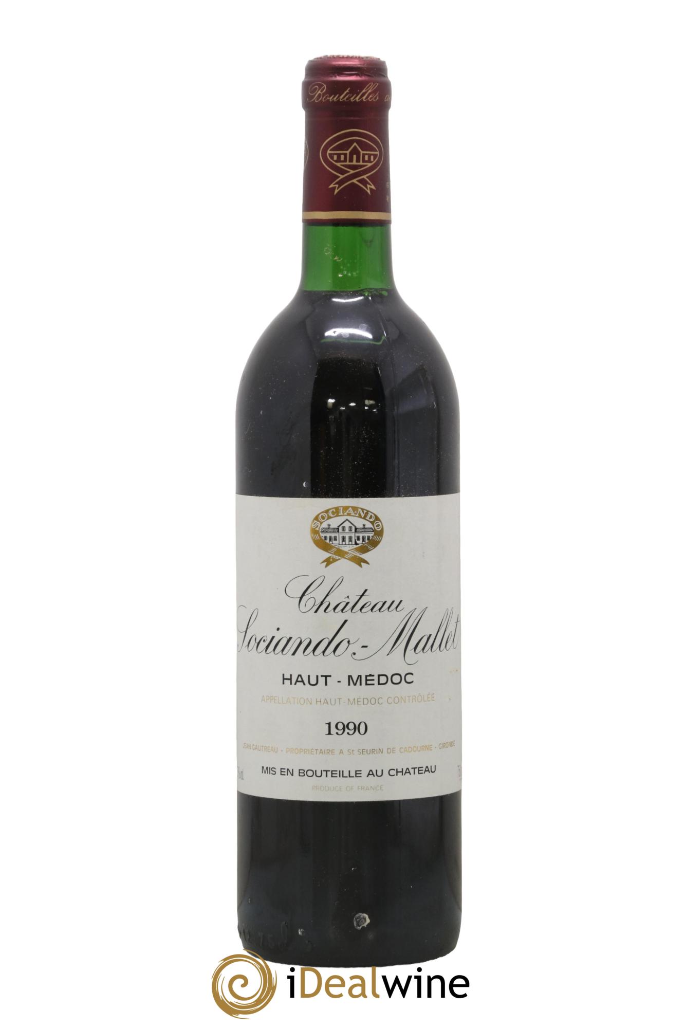 Château Sociando Mallet 1990 - Lot de 1 bouteille - 0
