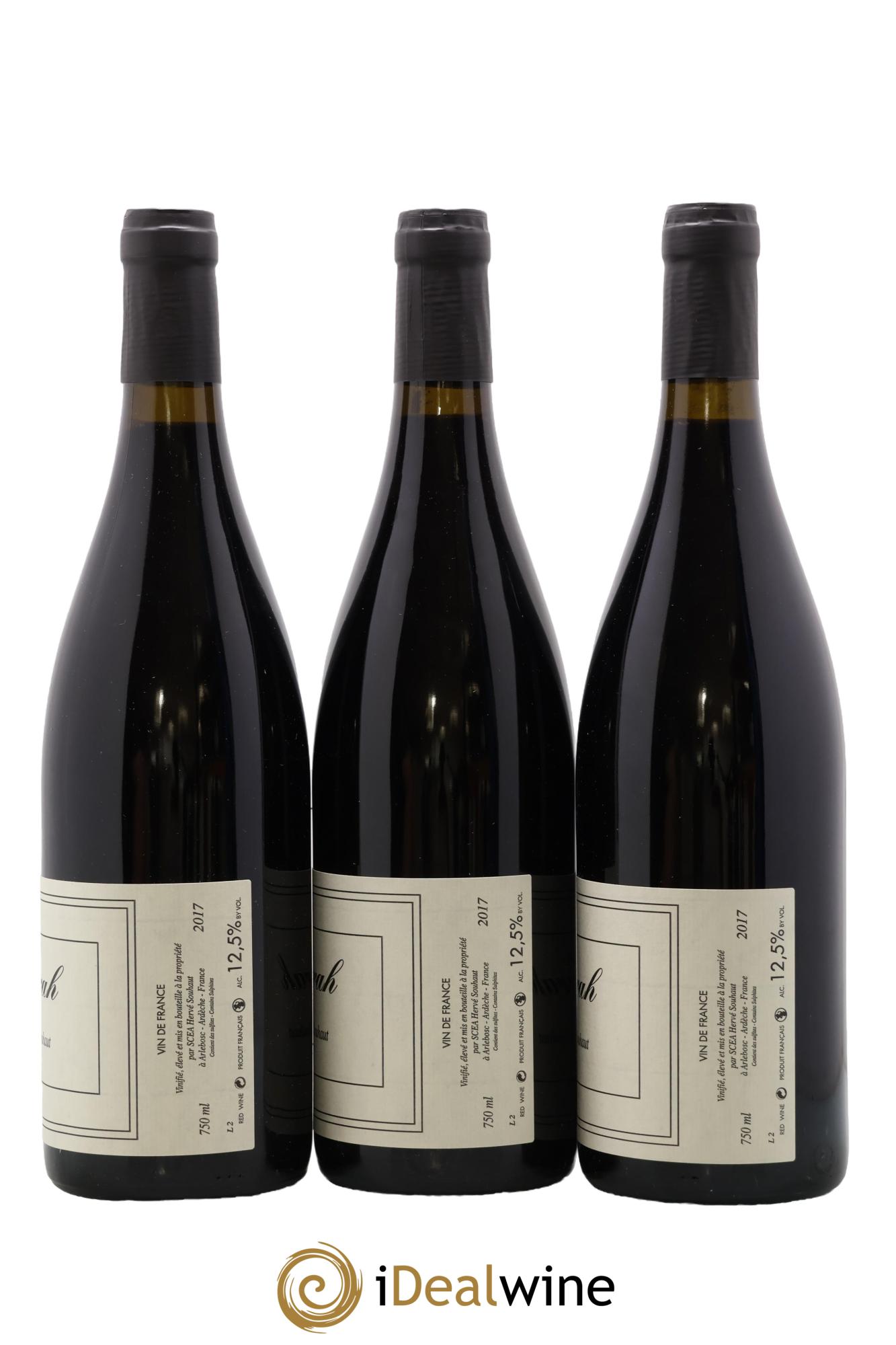 Vin de France Syrah Hervé Souhaut - Domaine Romaneaux-Destezet 2017 - Lot de 3 bouteilles - 1