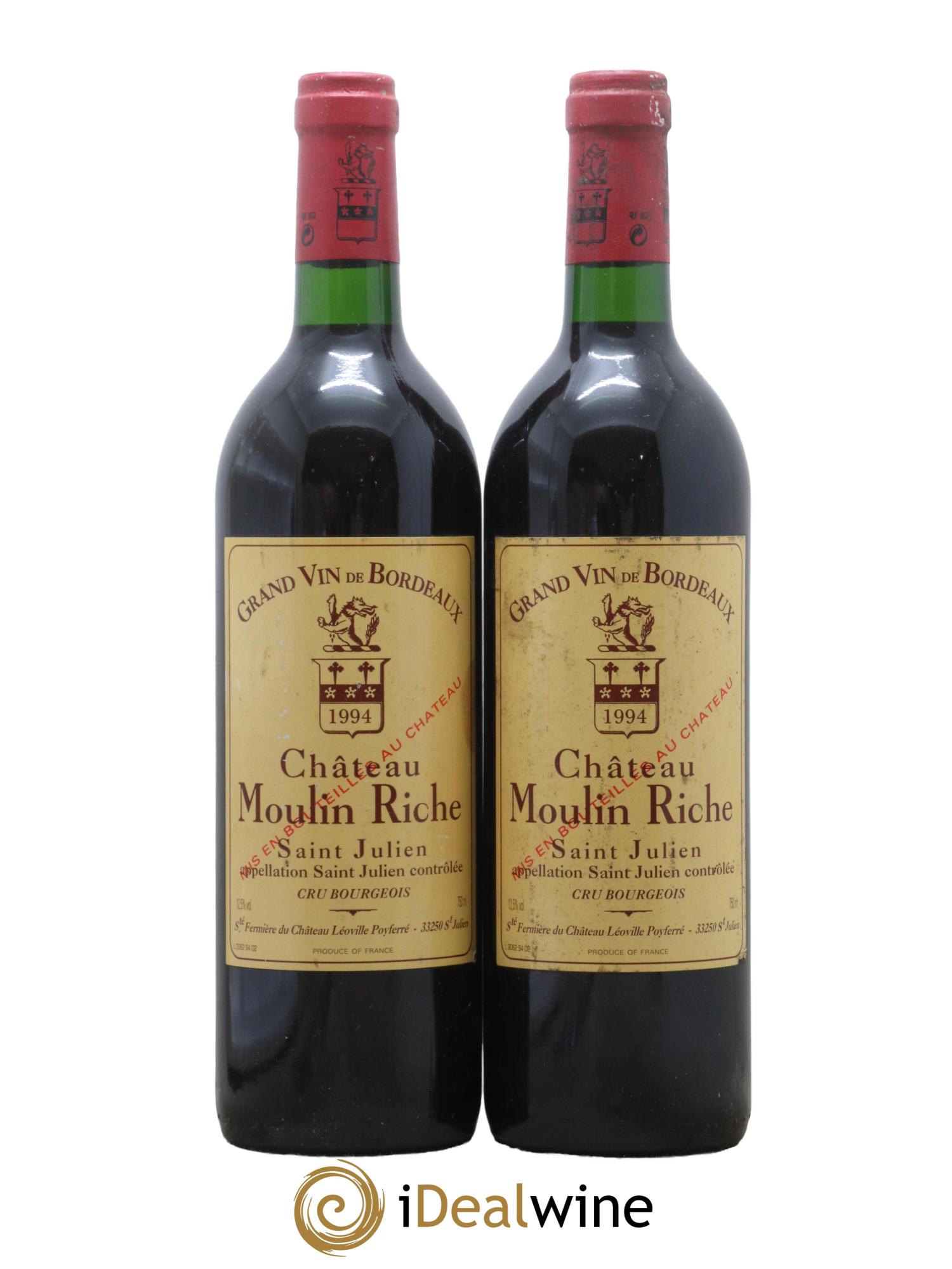 Château Moulin Riche 1994 - Lot de 2 bouteilles - 0
