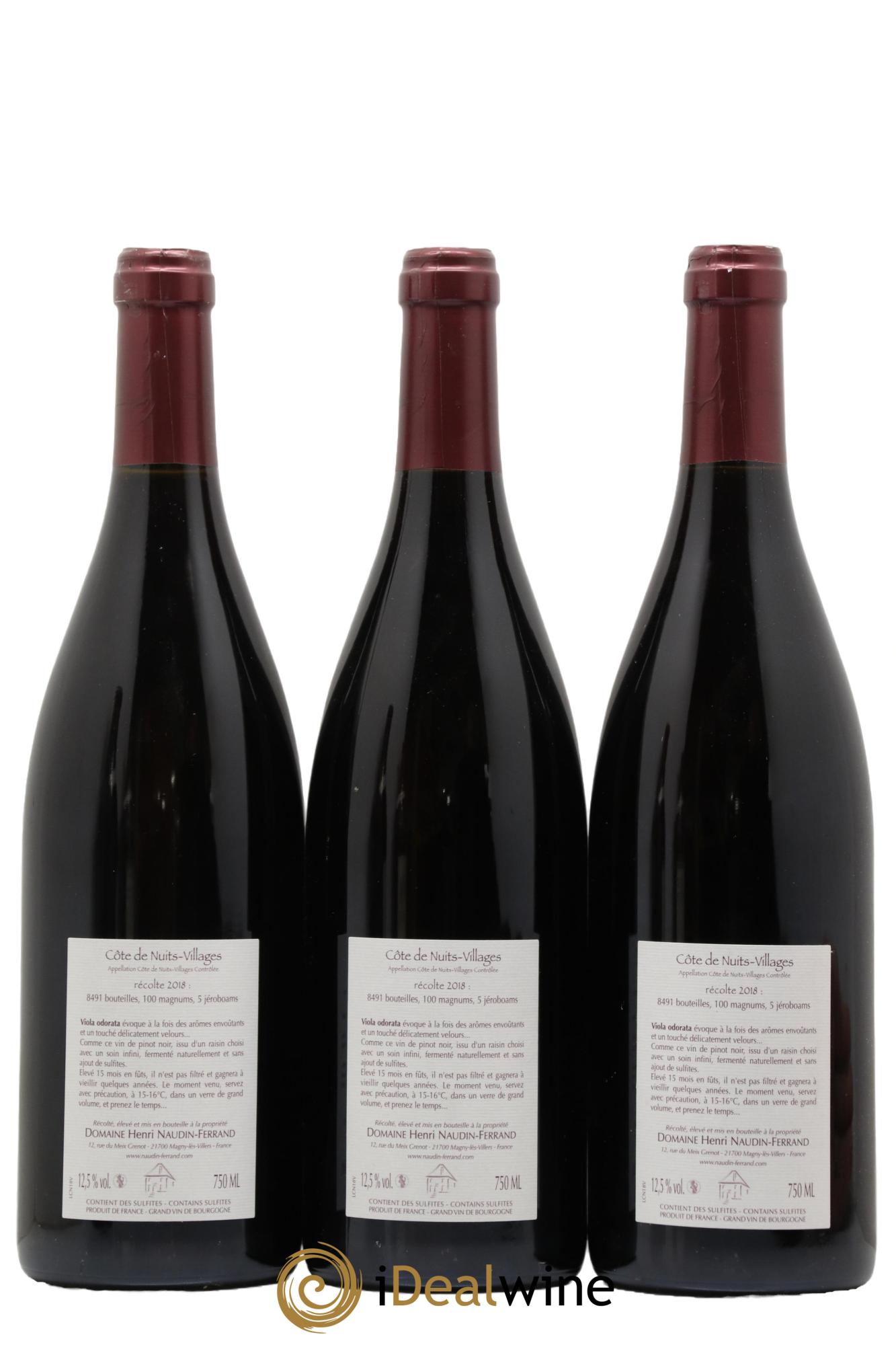 Côte de Nuits-Villages Viola Odorata Naudin-Ferrand (Domaine) 2018 - Lot de 3 bouteilles - 1