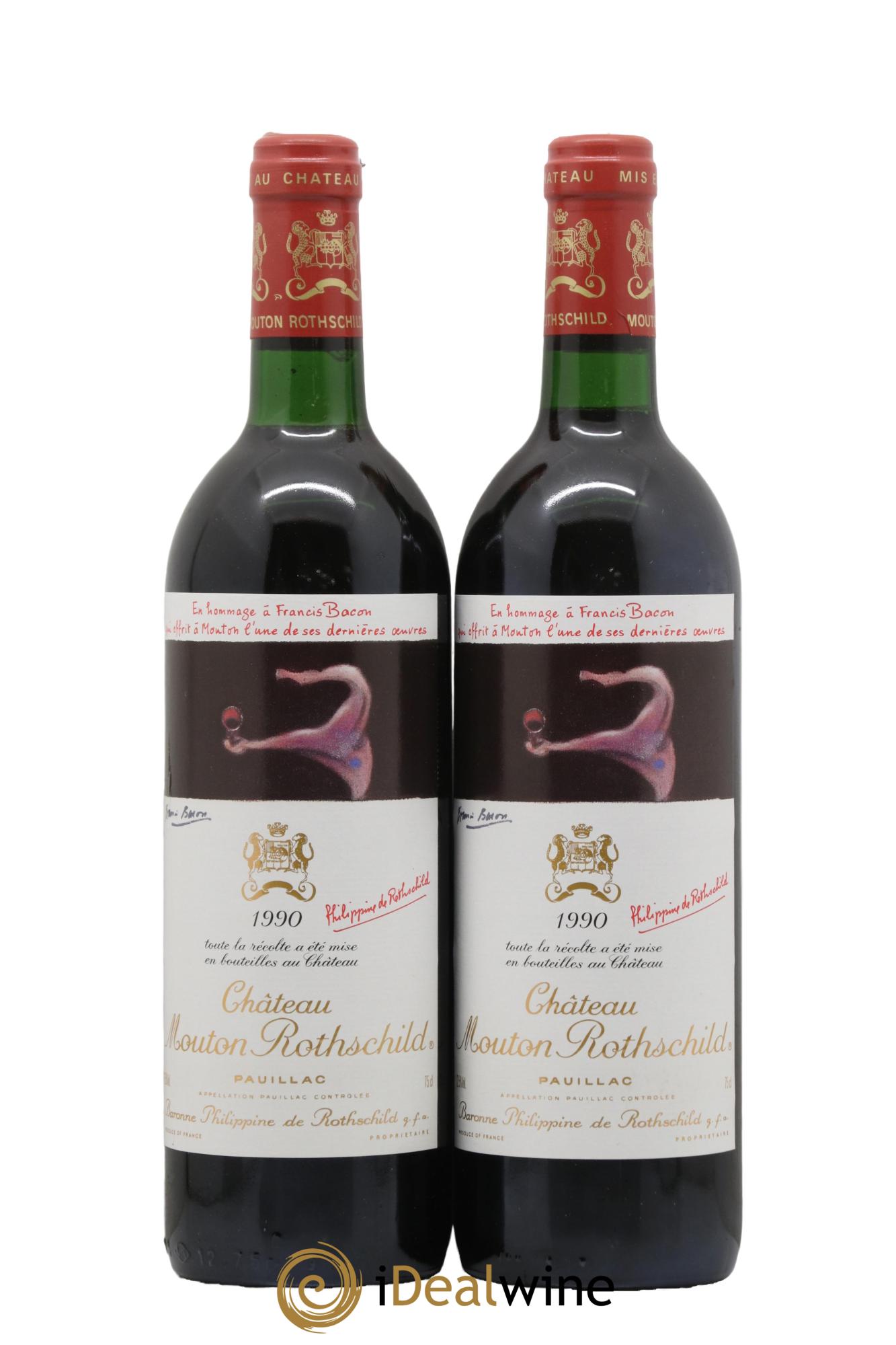 Château Mouton Rothschild 1er Grand Cru Classé 1990 - Lot of 2 bottles - 0