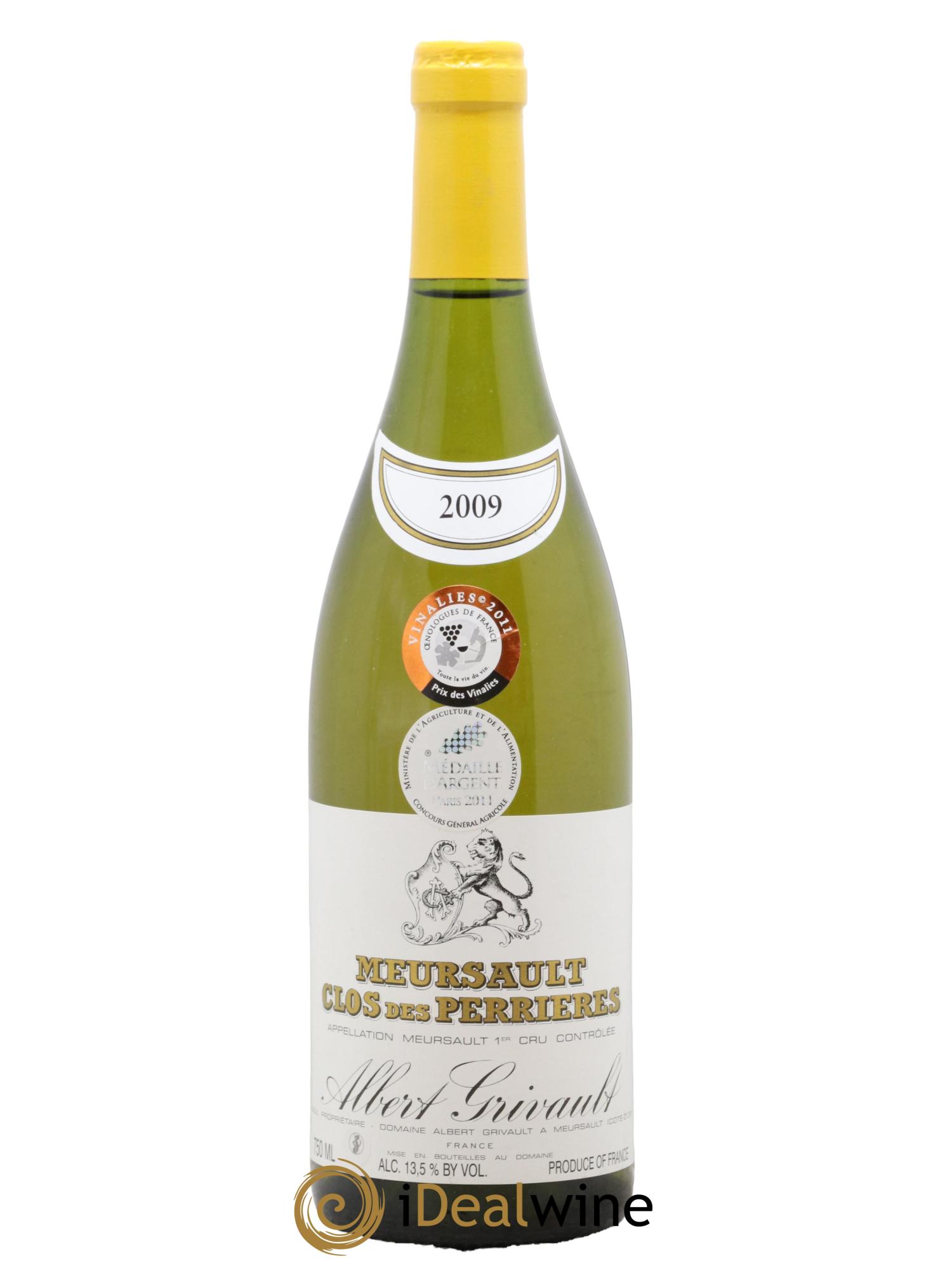 Meursault 1er Cru Clos des Perrières Monopole Albert Grivault 2009 - Posten von 1 Flasche - 0
