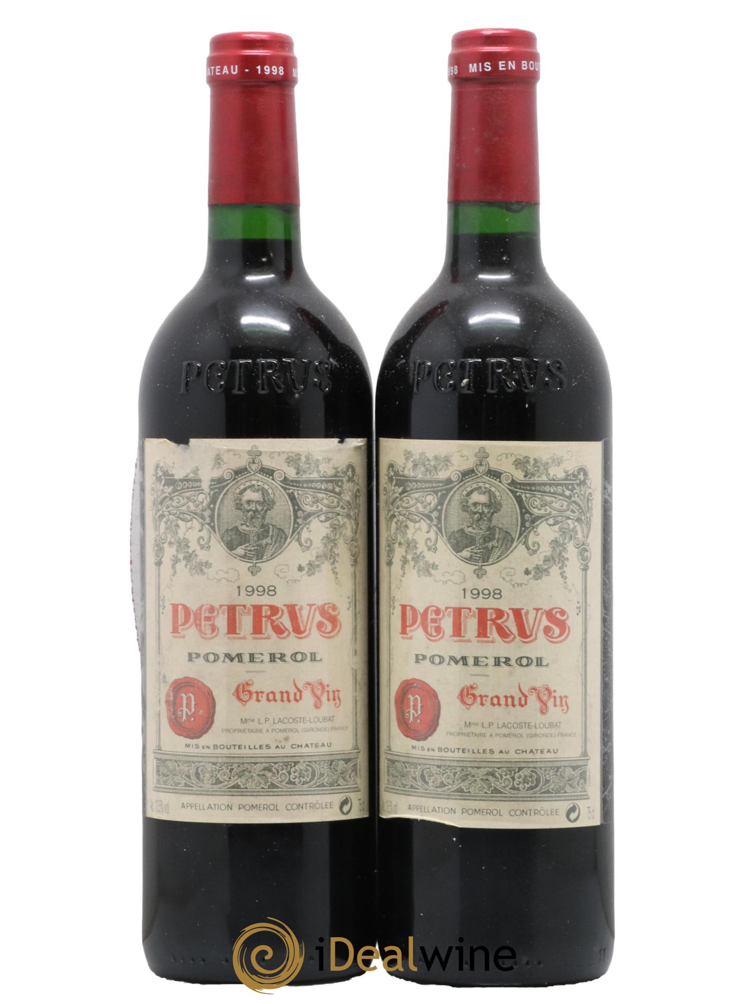 Caisse Primeurs 2 Mouton 2 Lafitte 2 Latour 2 Petrus 2 Cheval Blanc 2 Margaux 1998 - Lotto di 12 bottiglie - 8