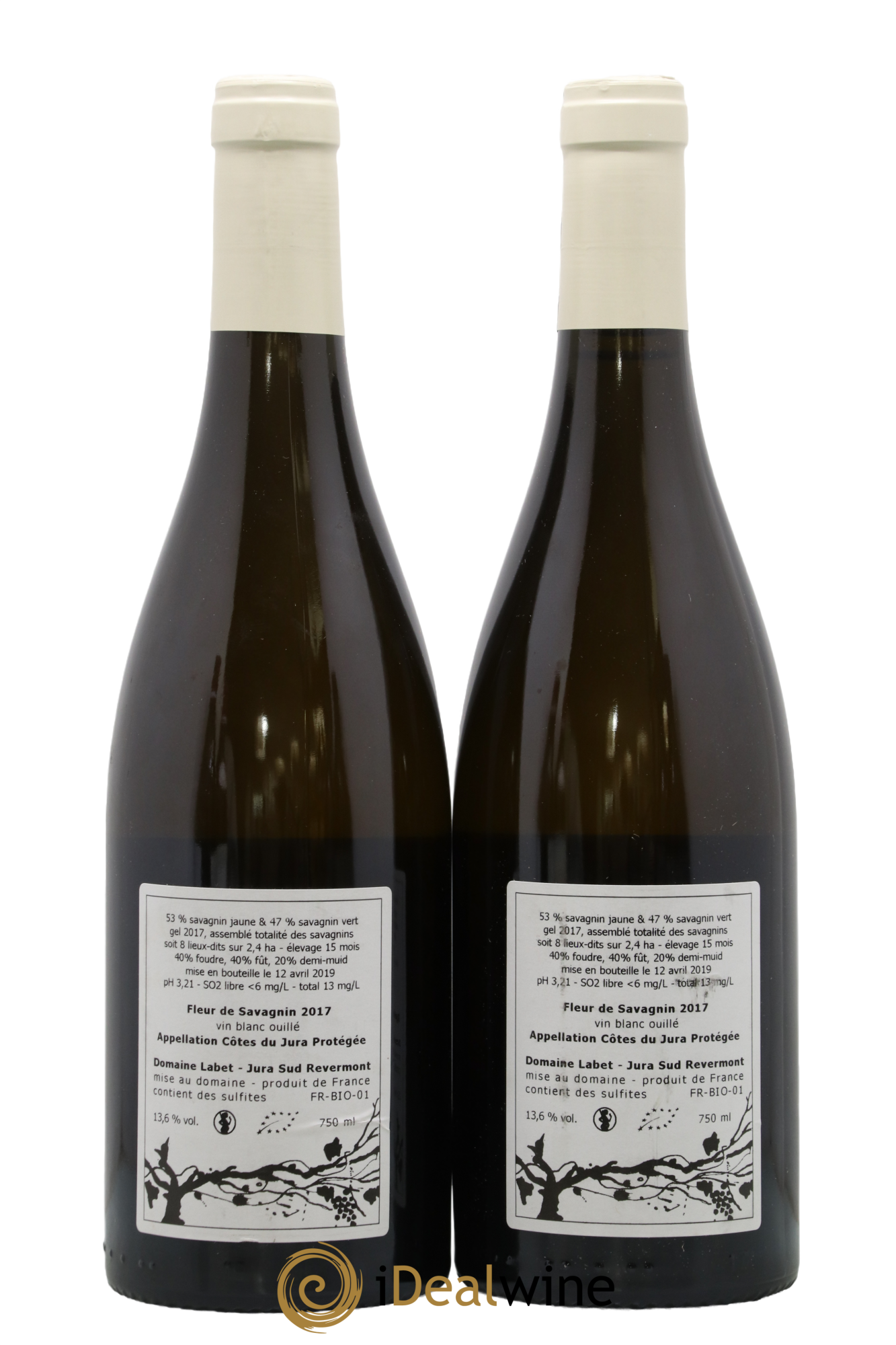 Côtes du Jura Fleur de Savagnin Romain - Julien - Charline Labet 2017 - Posten von 2 Flaschen - 1