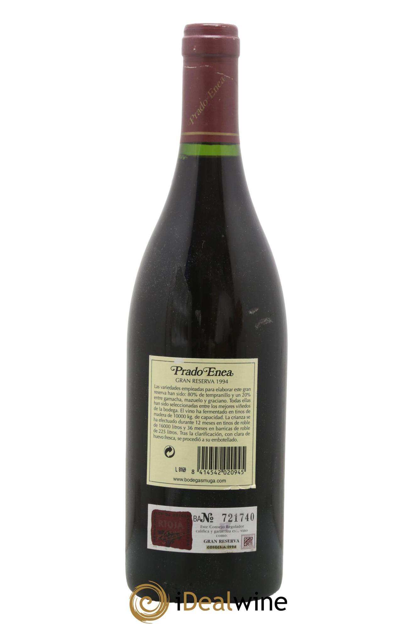 Rioja DOCA Prado Enea Gran Reserva Bodegas Muga 1994 - Lotto di 1 bottiglia - 1