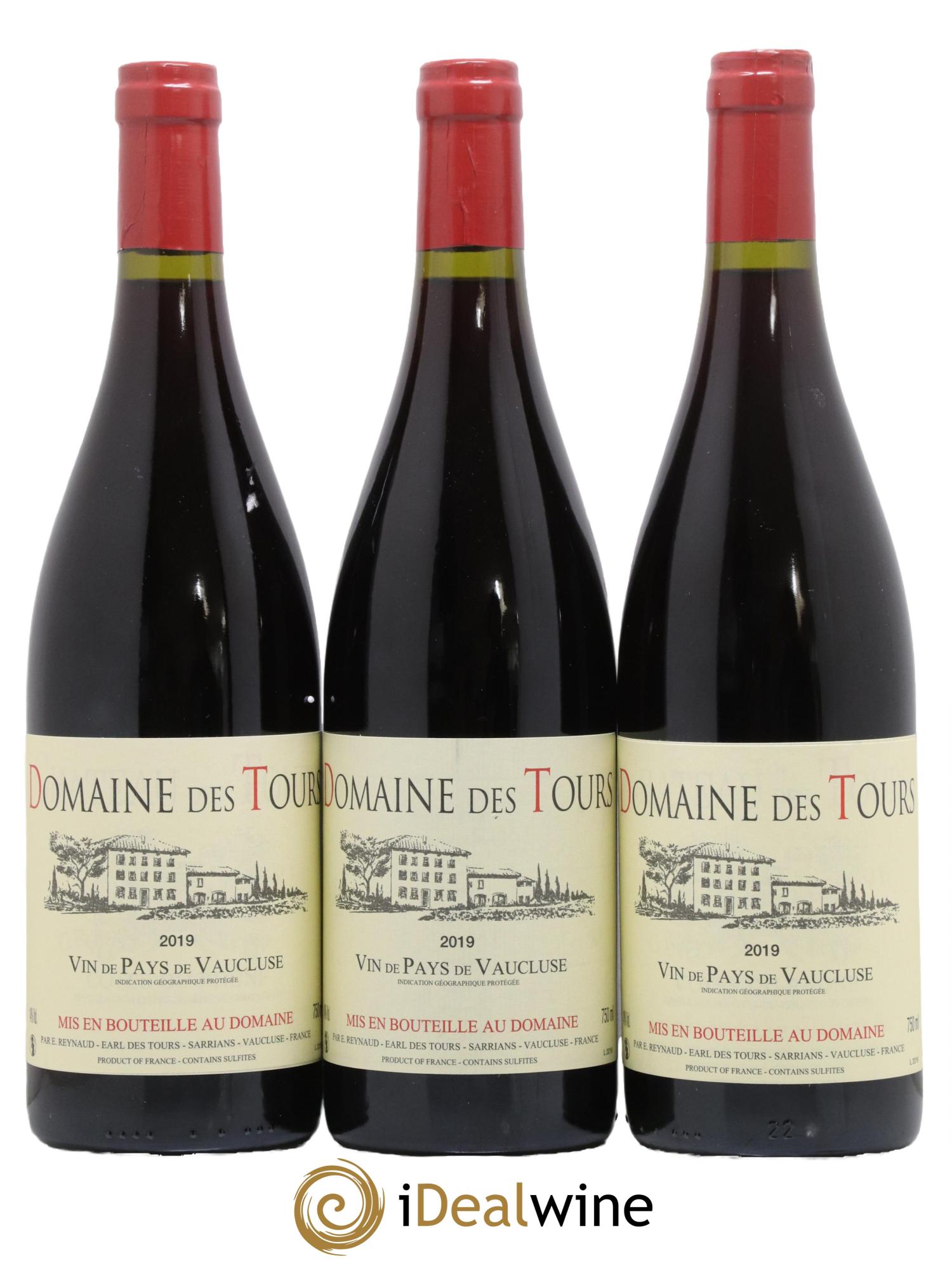 Vaucluse (Vin de Pays de Vaucluse) Domaine des Tours Emmanuel Reynaud 2019 - Lot de 3 bouteilles - 0