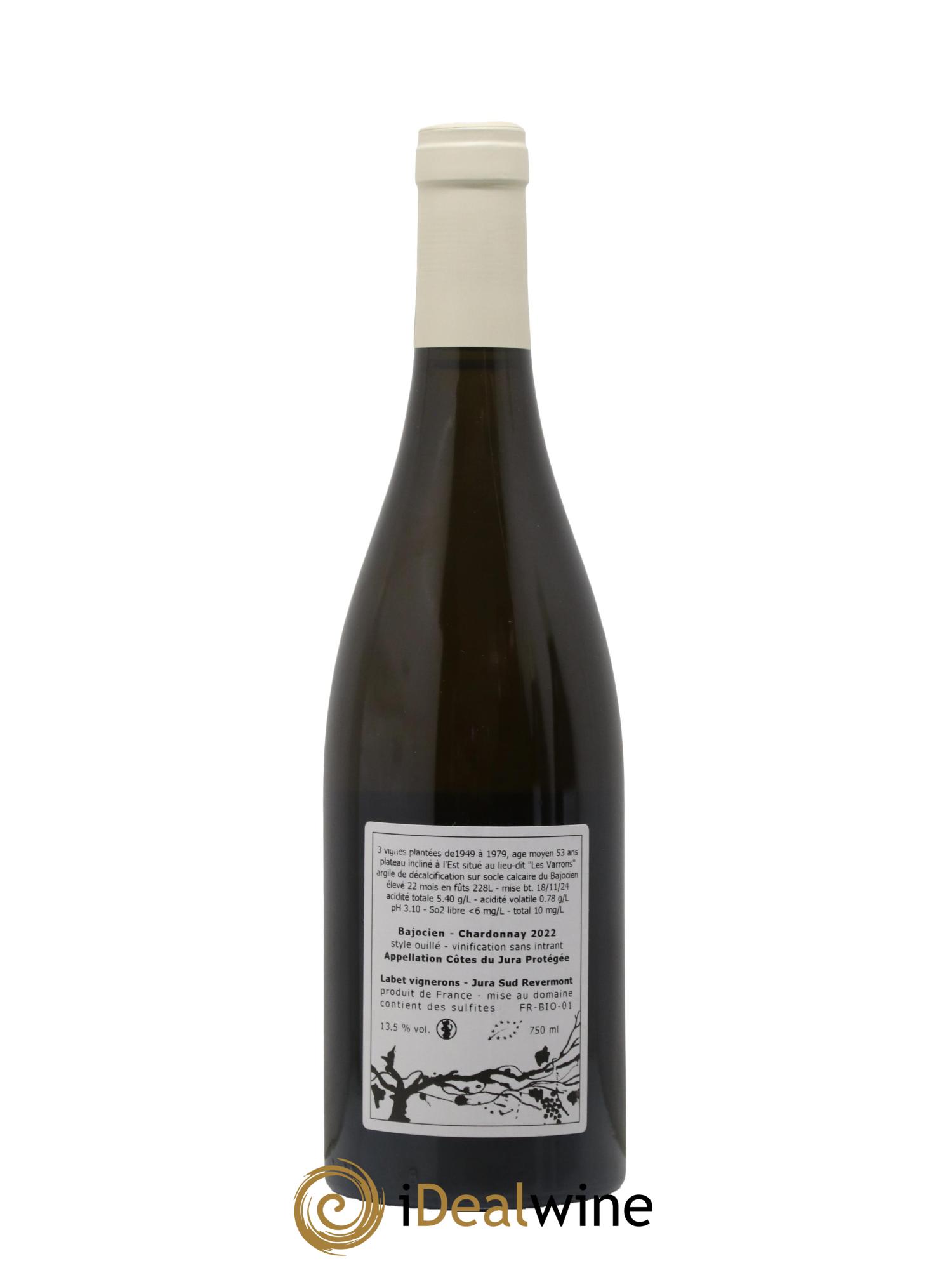 Côtes du Jura Chardonnay Bajocien Romain - Julien - Charline Labet 2022 - Lot de 1 bouteille - 1