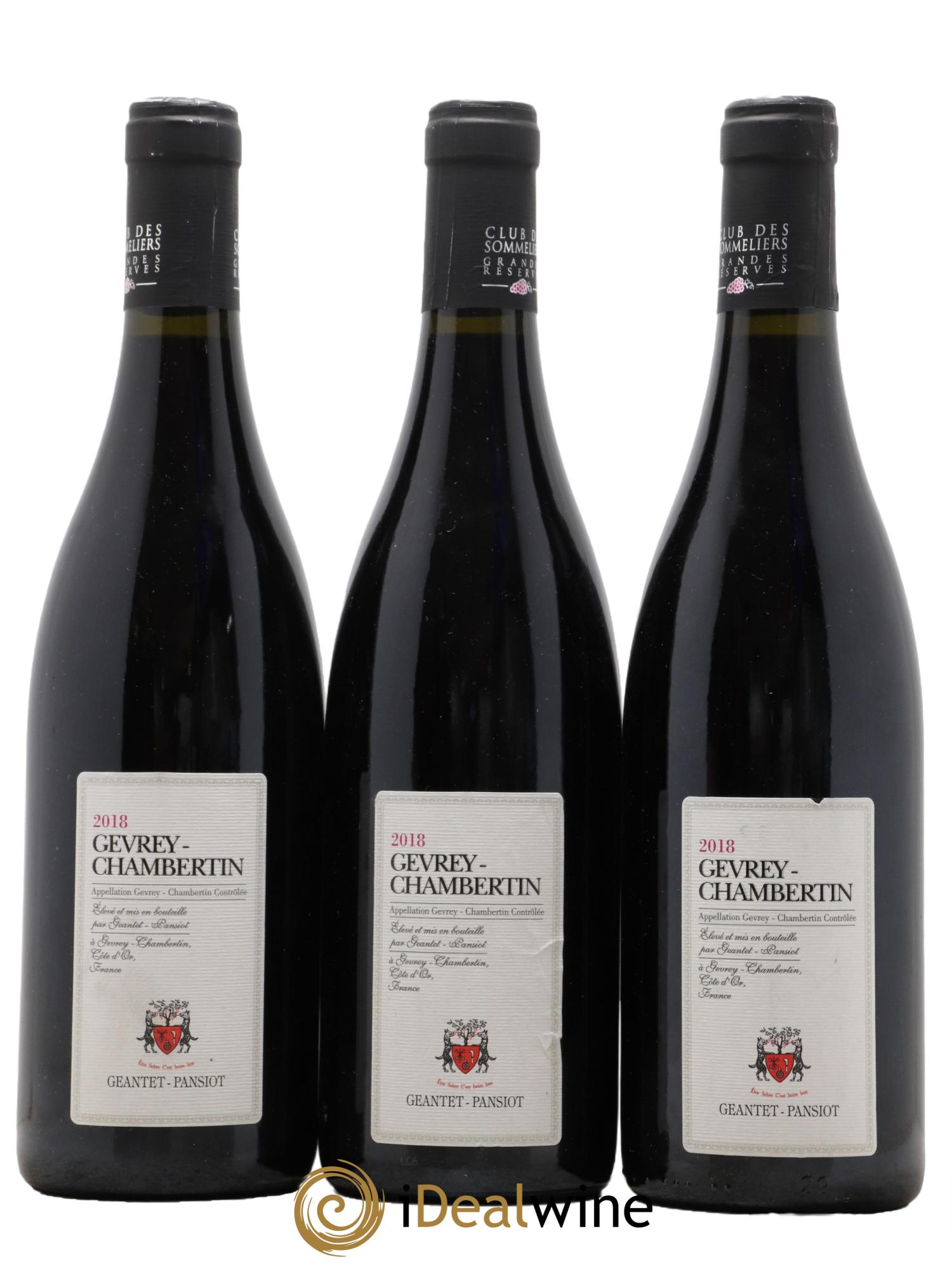 Gevrey-Chambertin Domaine Geantet-Pansiot Club des Sommeliers 2018 - Lot de 3 bouteilles - 0