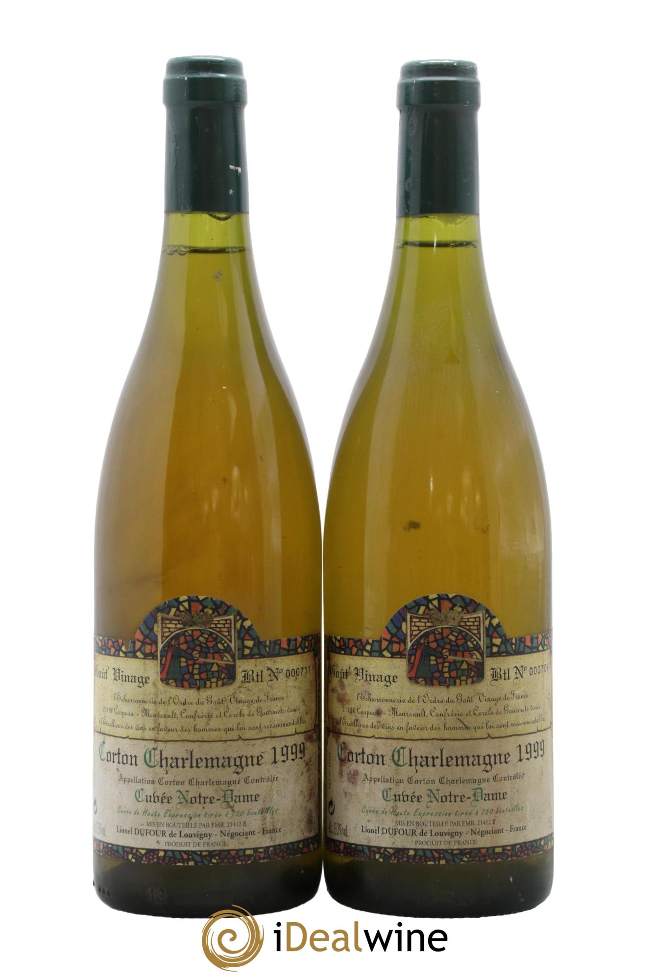 Corton-Charlemagne Grand Cru Notre-Dame Lionel Dufour 1999 - Posten von 2 Flaschen - 0