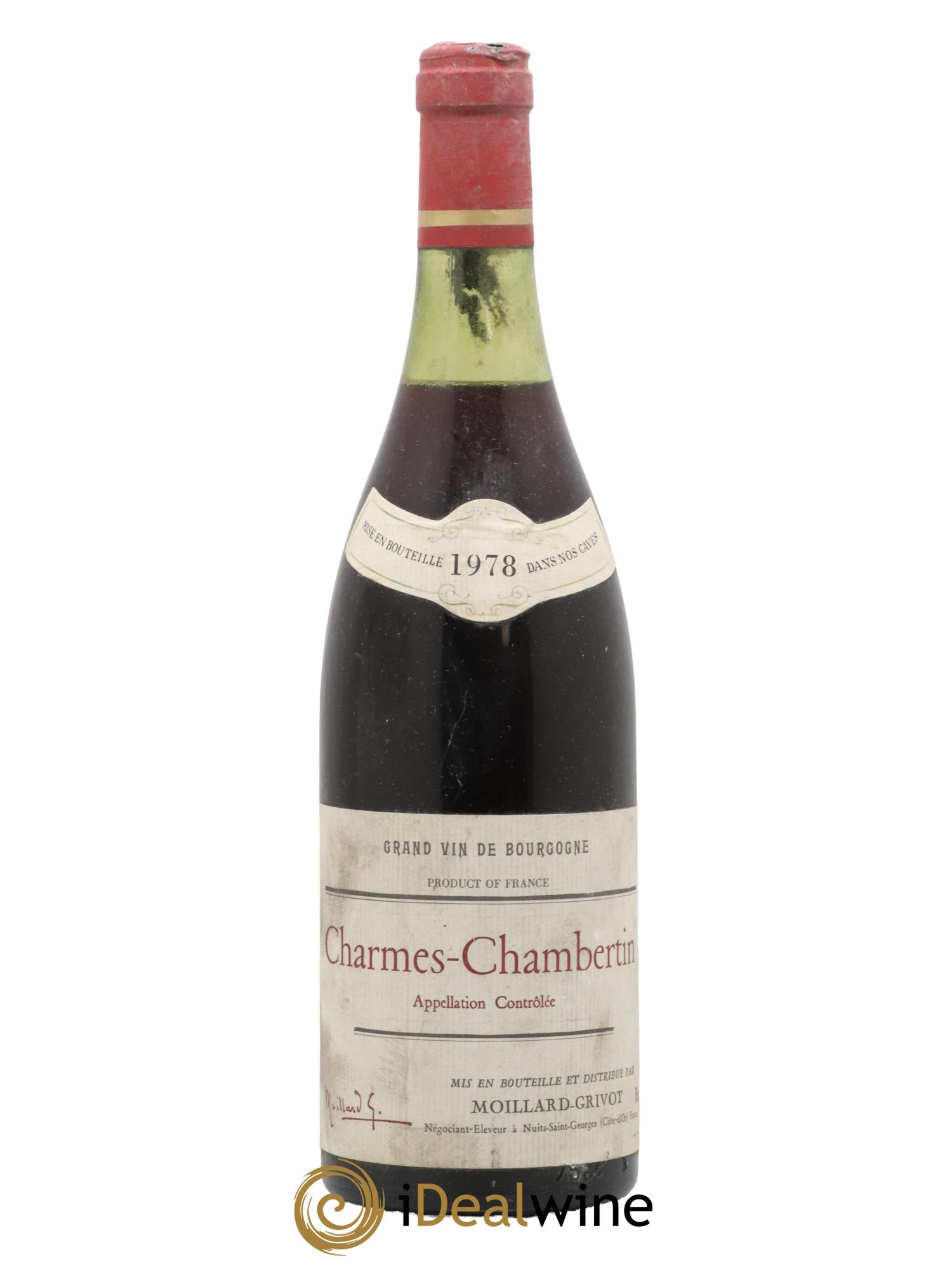 Charmes-Chambertin Grand Cru Moillard-Grivot 1978 - Lot de 1 bouteille - 0