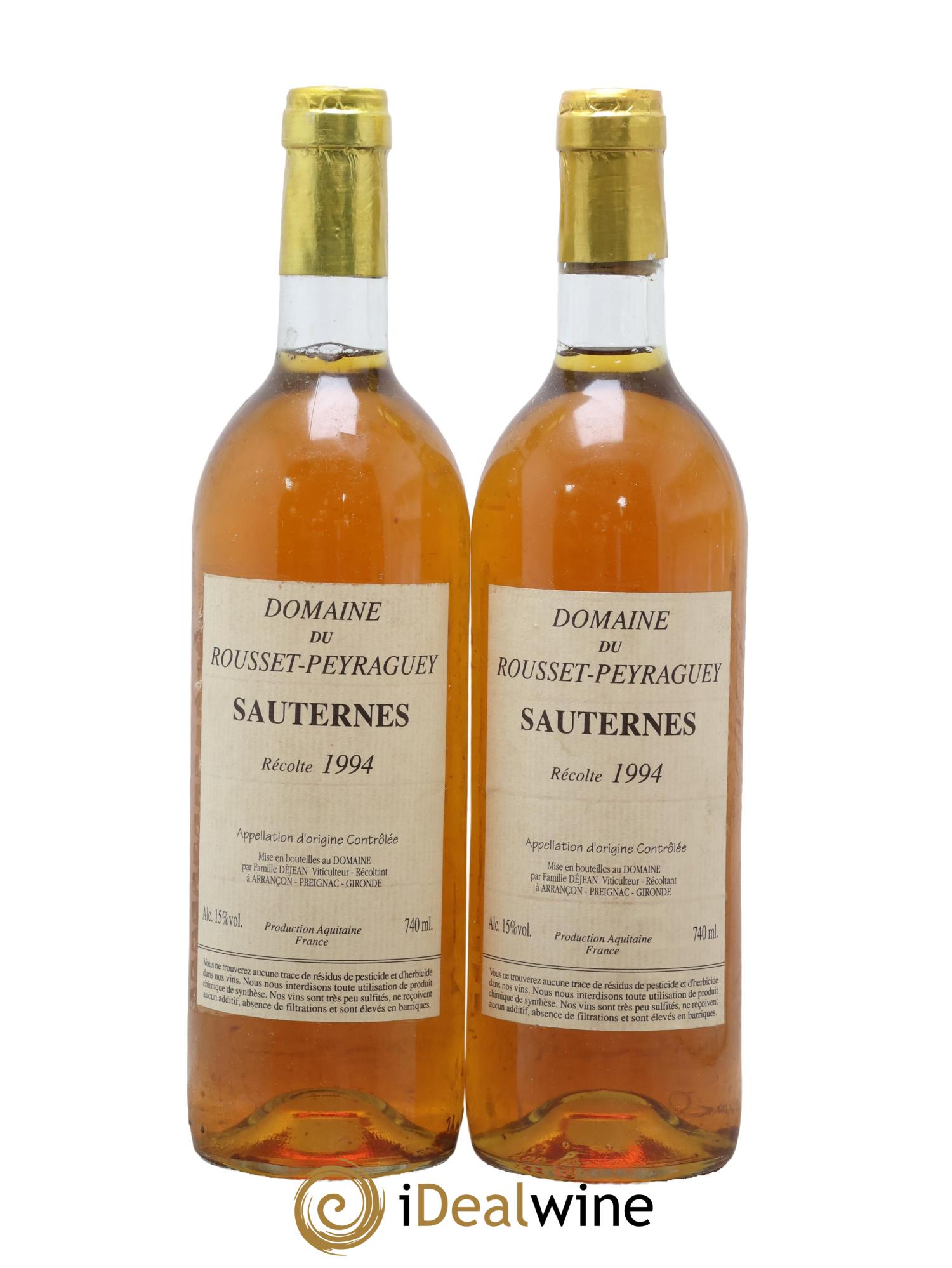 Rousset Peyraguey 1994 - Lot of 2 bottles - 0