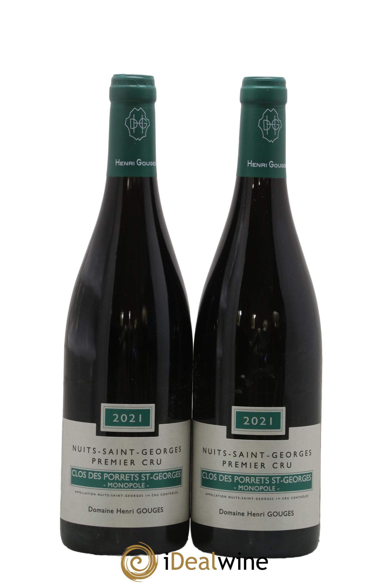 Nuits-Saint-Georges 1er Cru Clos des Porrets St Georges Henri Gouges 2021 - Lot of 2 bottles - 0