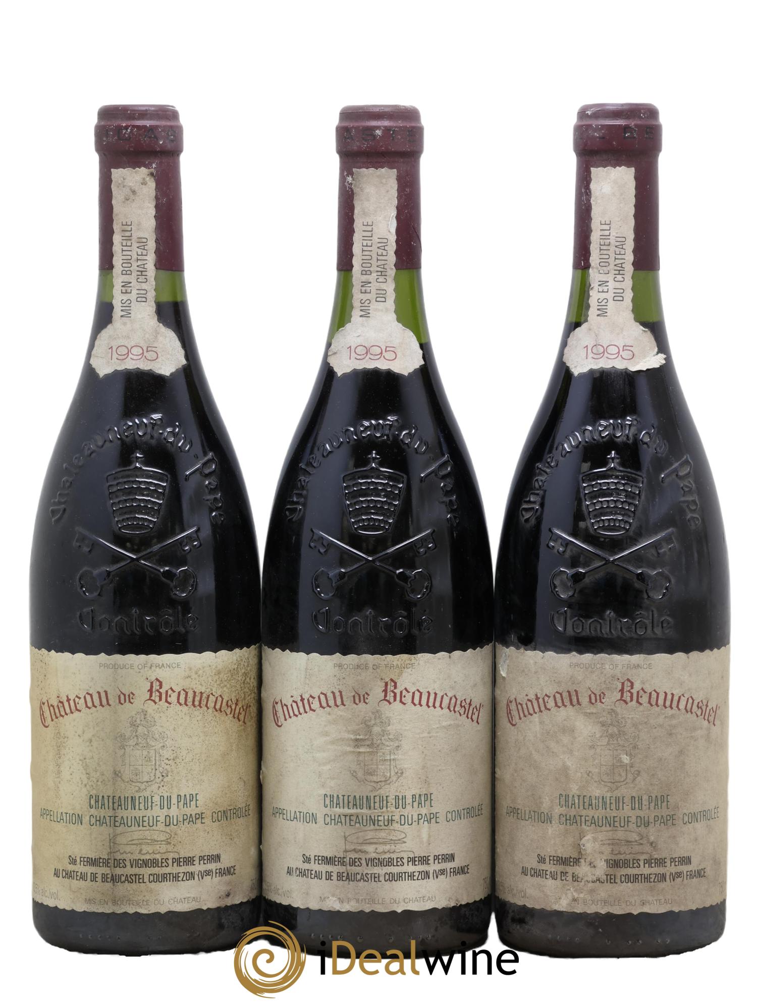 Châteauneuf-du-Pape Château de Beaucastel Famille Perrin 1995 - Lotto di 3 bottiglie - 0