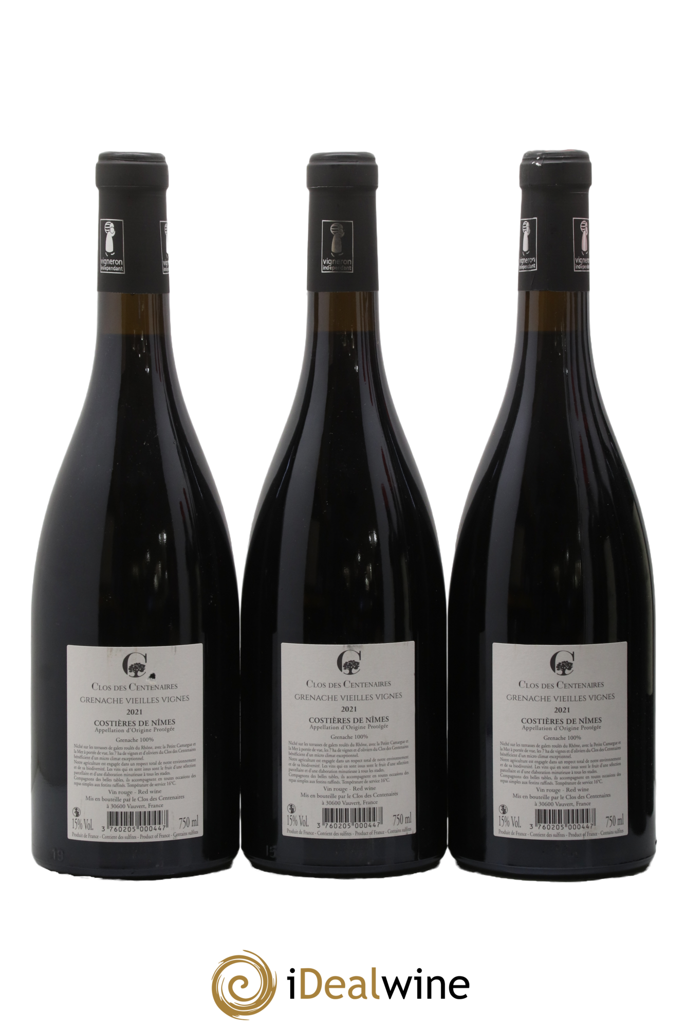 Costières de Nîmes Grenache Vieilles Vignes Clos Du Centenaire De Luc Baudet 2021 - Posten von 3 Flaschen - 1