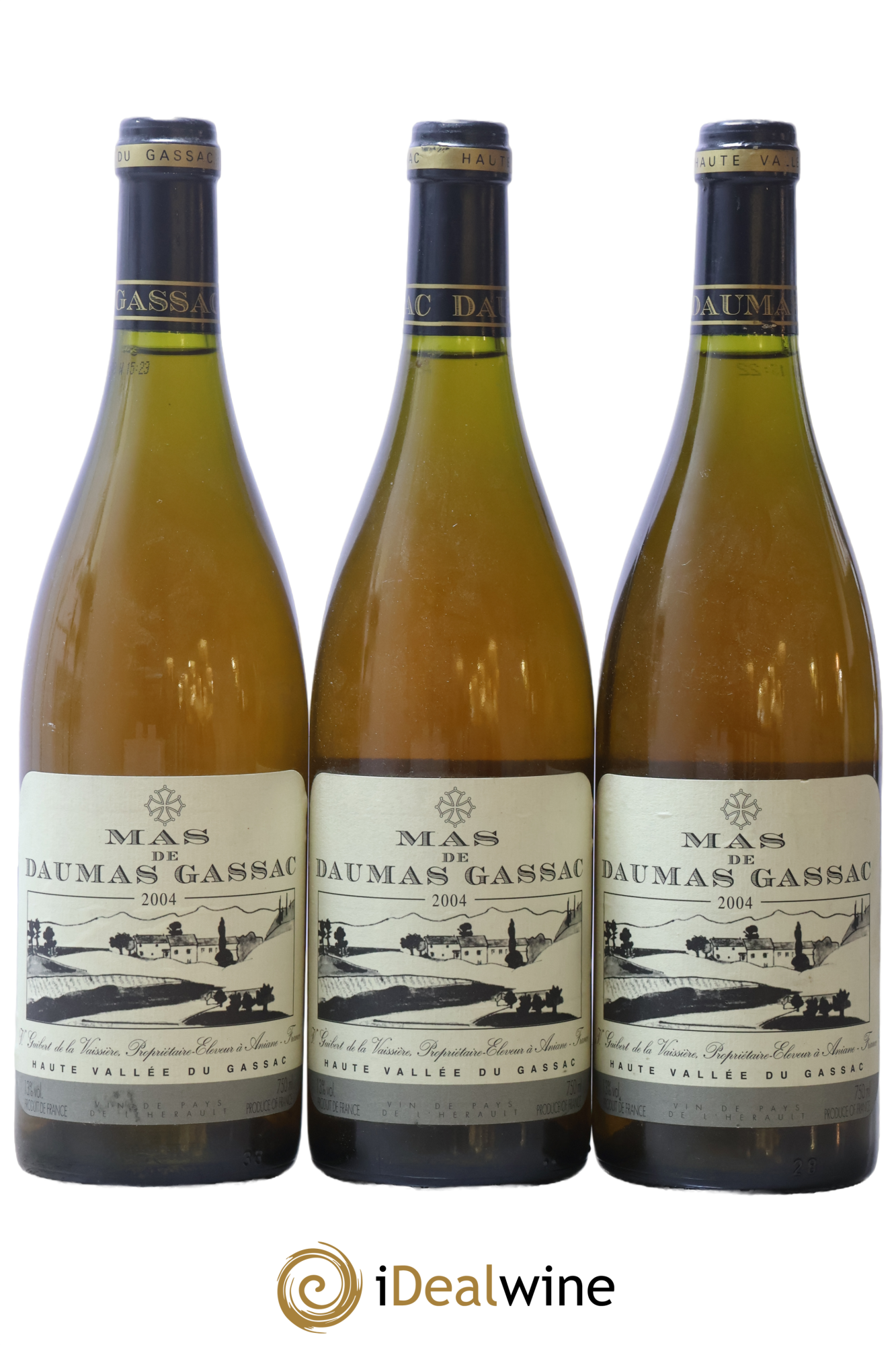 Saint-Guilhem-le-Désert - Cité d'Aniane Mas Daumas Gassac Famille Guibert de La Vaissière 2004 - Lot de 3 bouteilles - 0