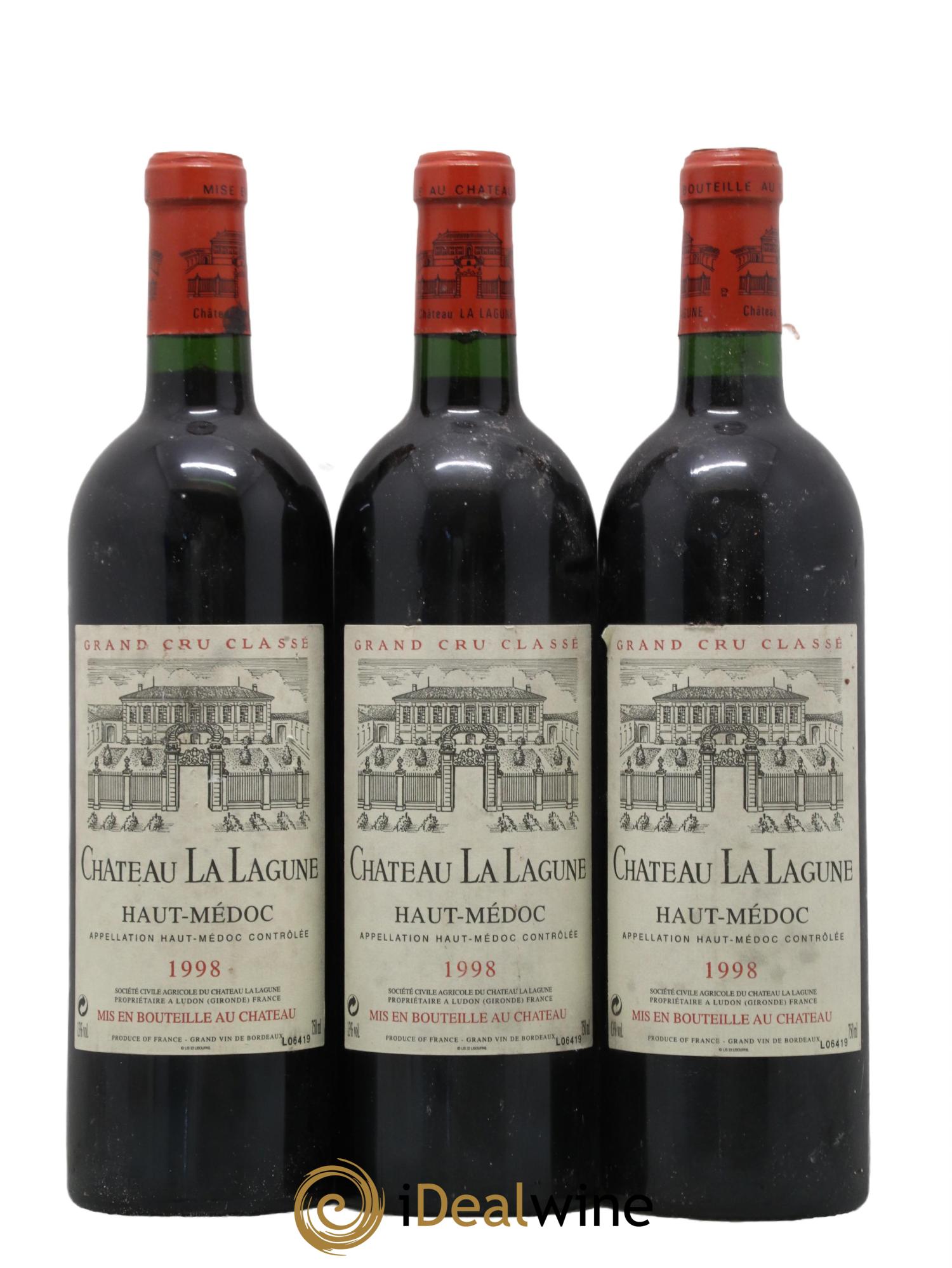 Château la Lagune 3ème Grand Cru Classé 1998 - Lot de 3 bouteilles - 0