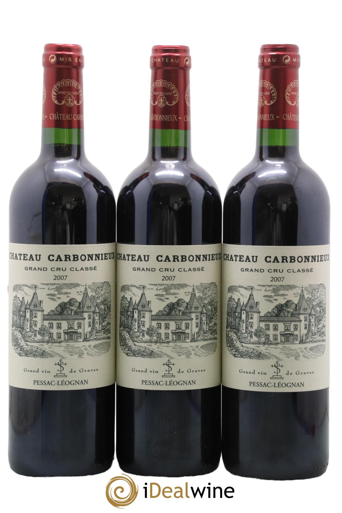 Pessac-Léognan Grand Cru Classé Château Carbonnieux Famille Perrin 2007 - Lot de 3 bouteilles - 0