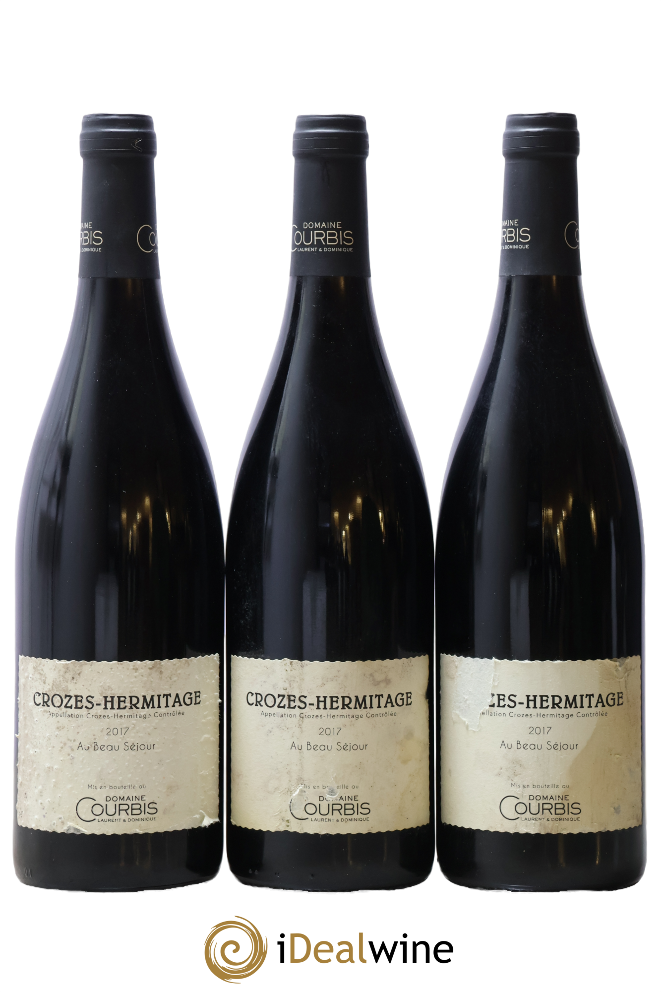 Crozes-Hermitage Au Beau Séjour Domaine Courbis 2017 - Posten von 3 Flaschen - 0