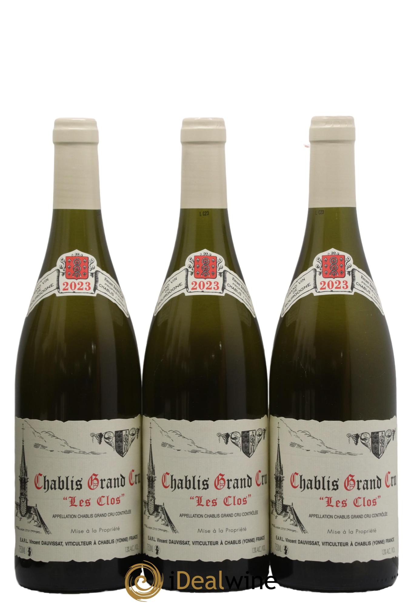 Chablis Grand Cru Les Clos Vincent Dauvissat (Domaine) 2023 - Lot de 3 bouteilles - 0