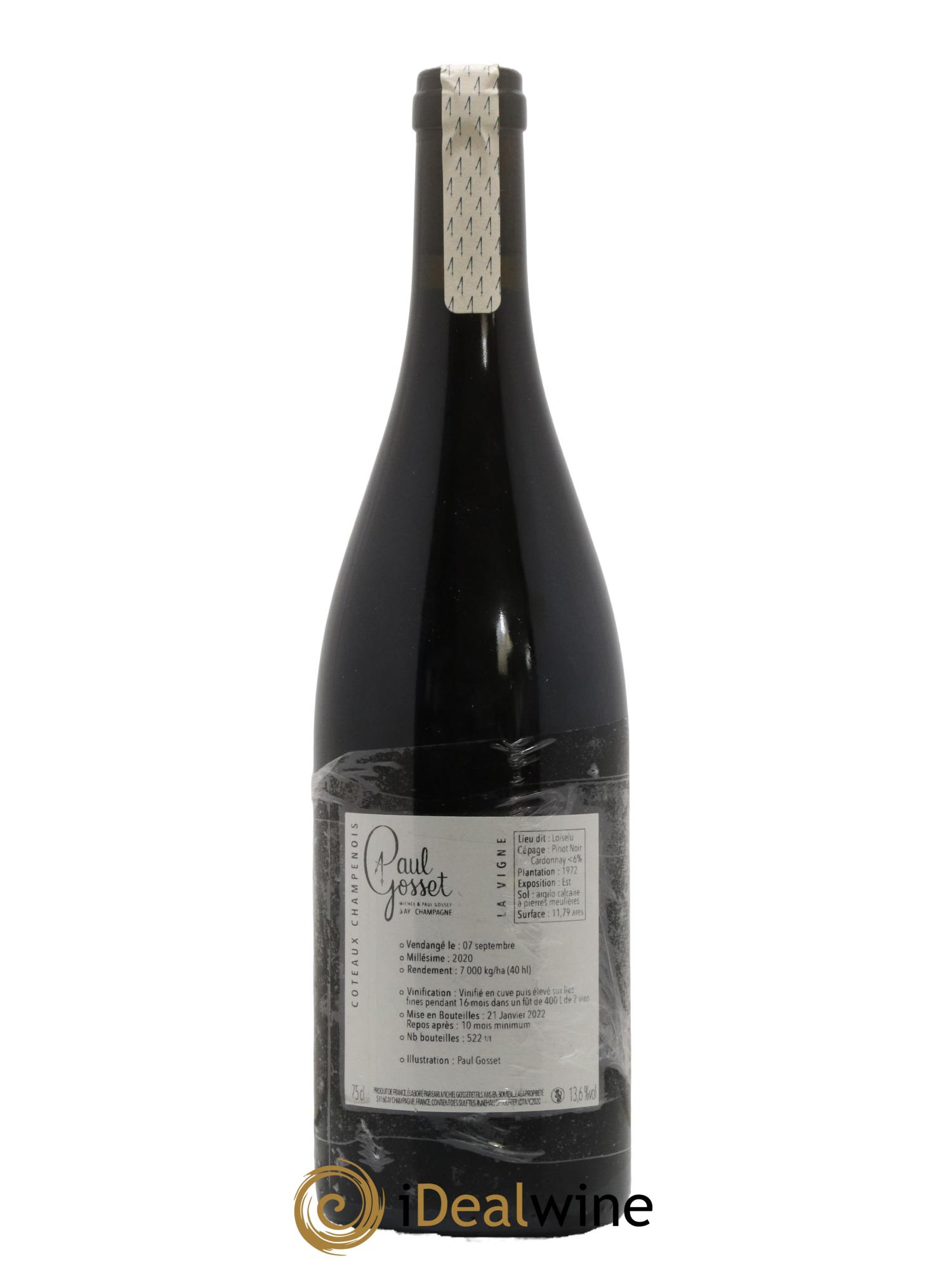 Coteaux Champenois Loiselu Paul Gosset 2020 - Lot de 1 bouteille - 1