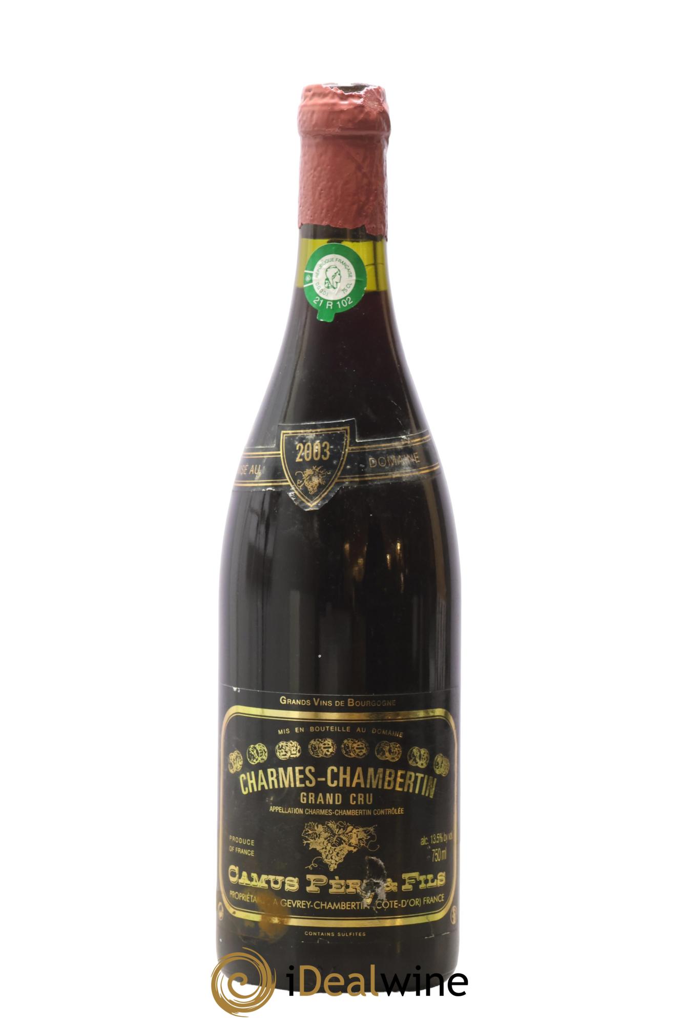 Charmes-Chambertin Grand Cru Camus Père et Fils (Domaine) 2003 - Lot de 1 bouteille - 0