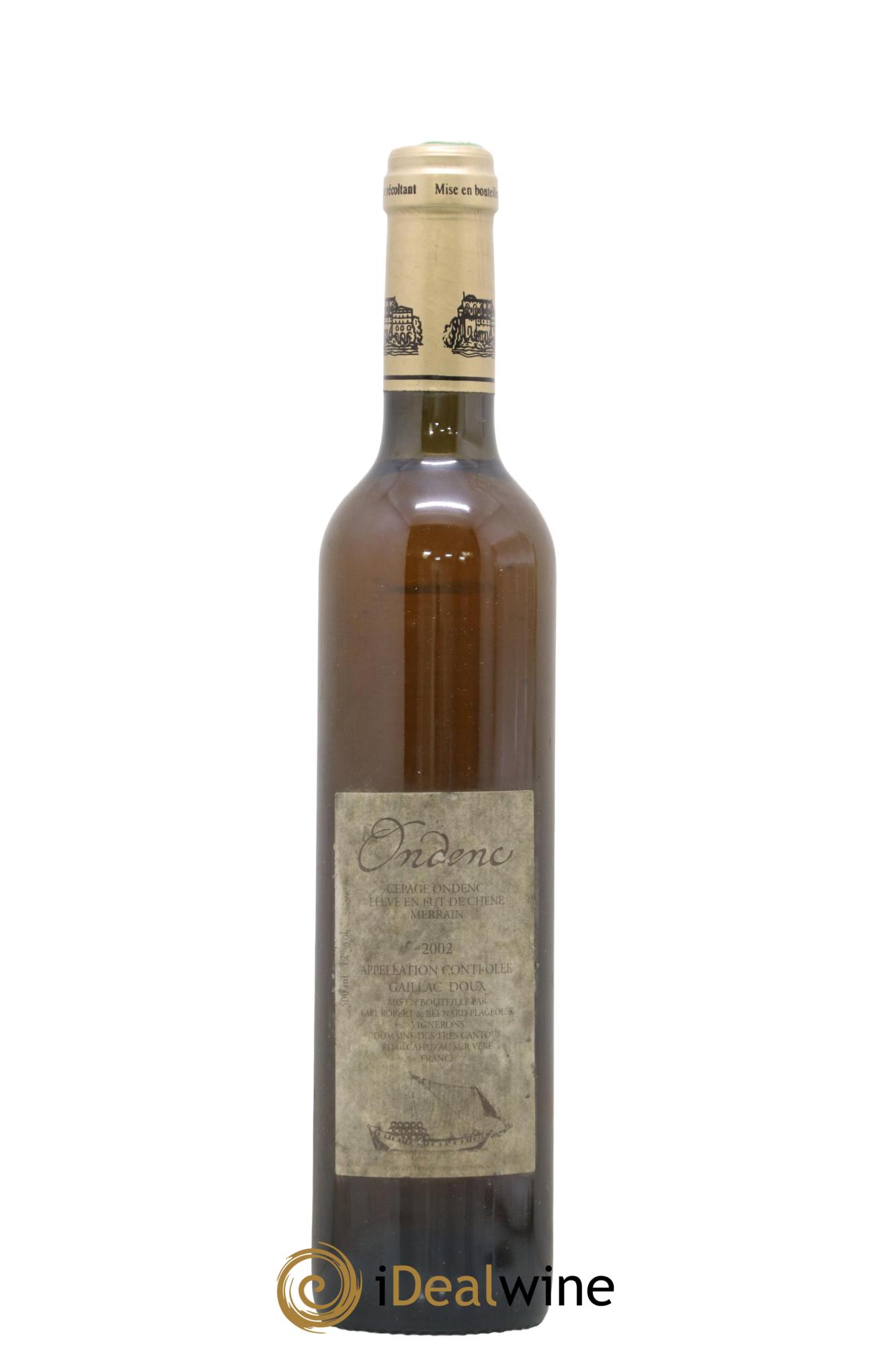 Gaillac Ondenc Plageoles 2002 - Lot de 1 format 50cl - 0