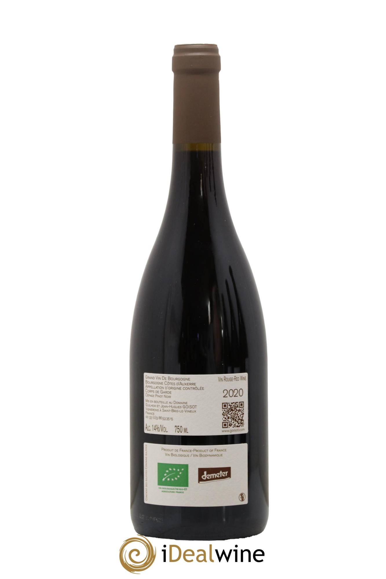 Bourgogne Côtes d'Auxerre Corps de Garde Goisot 2020 - Lotto di 1 bottiglia - 1