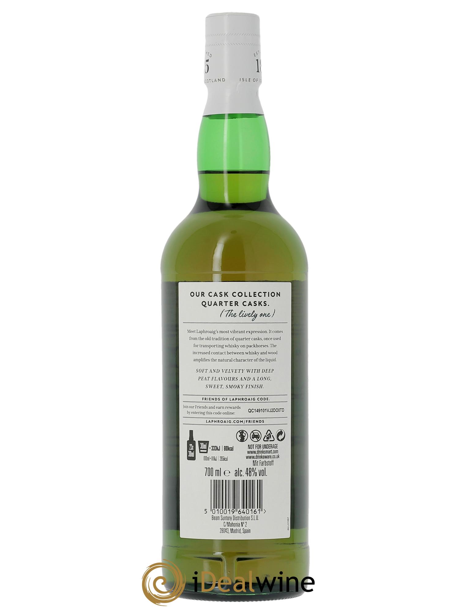 Whisky Laphroaig Of. Quarter Cask - Coffret 2 verres  - Lot de 1 bouteille - 2