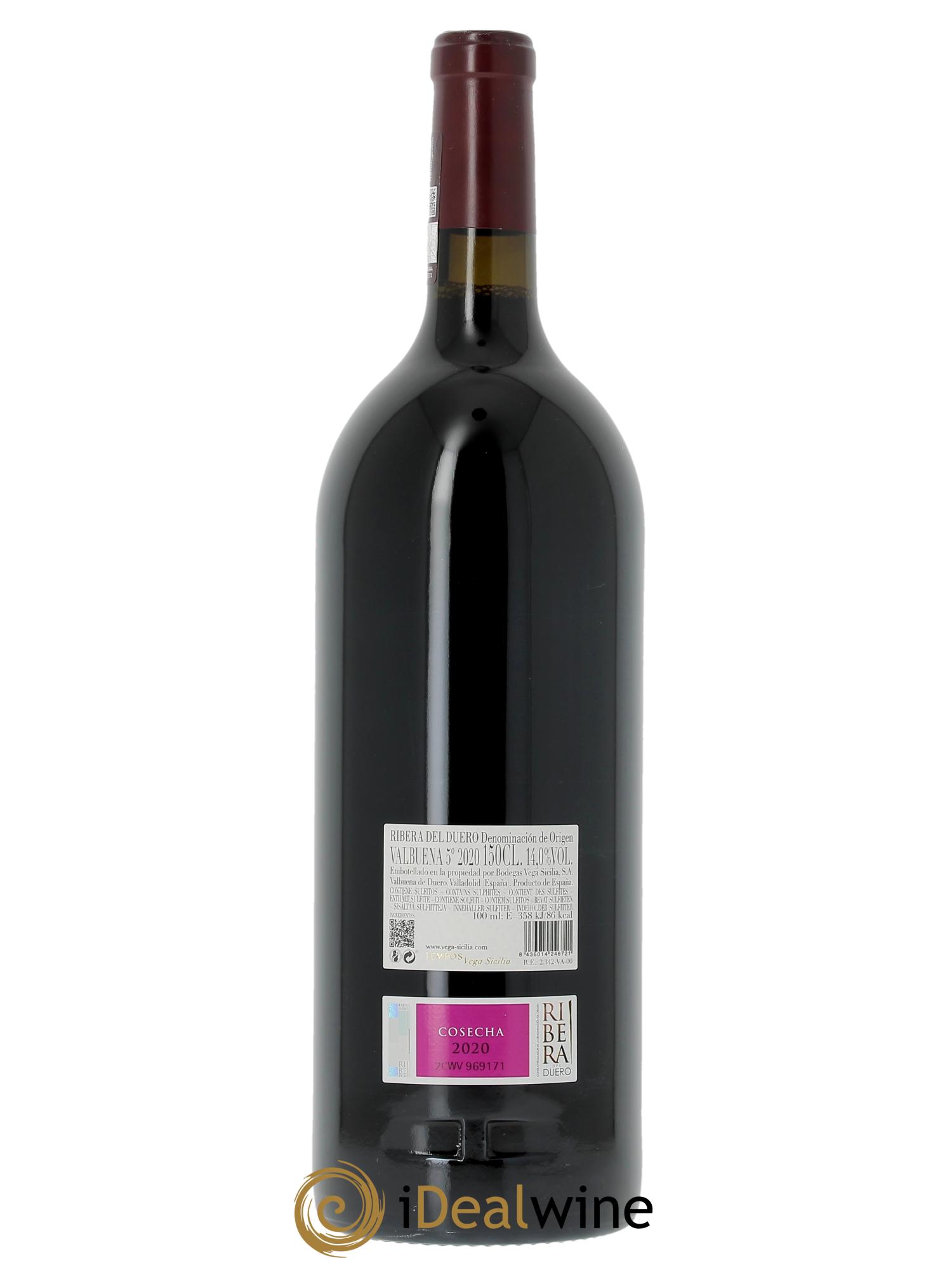 Ribera Del Duero DO Vega Sicilia Valbuena 5 ano Famille Alvarez 2020 - Lotto di 1 magnum - 2