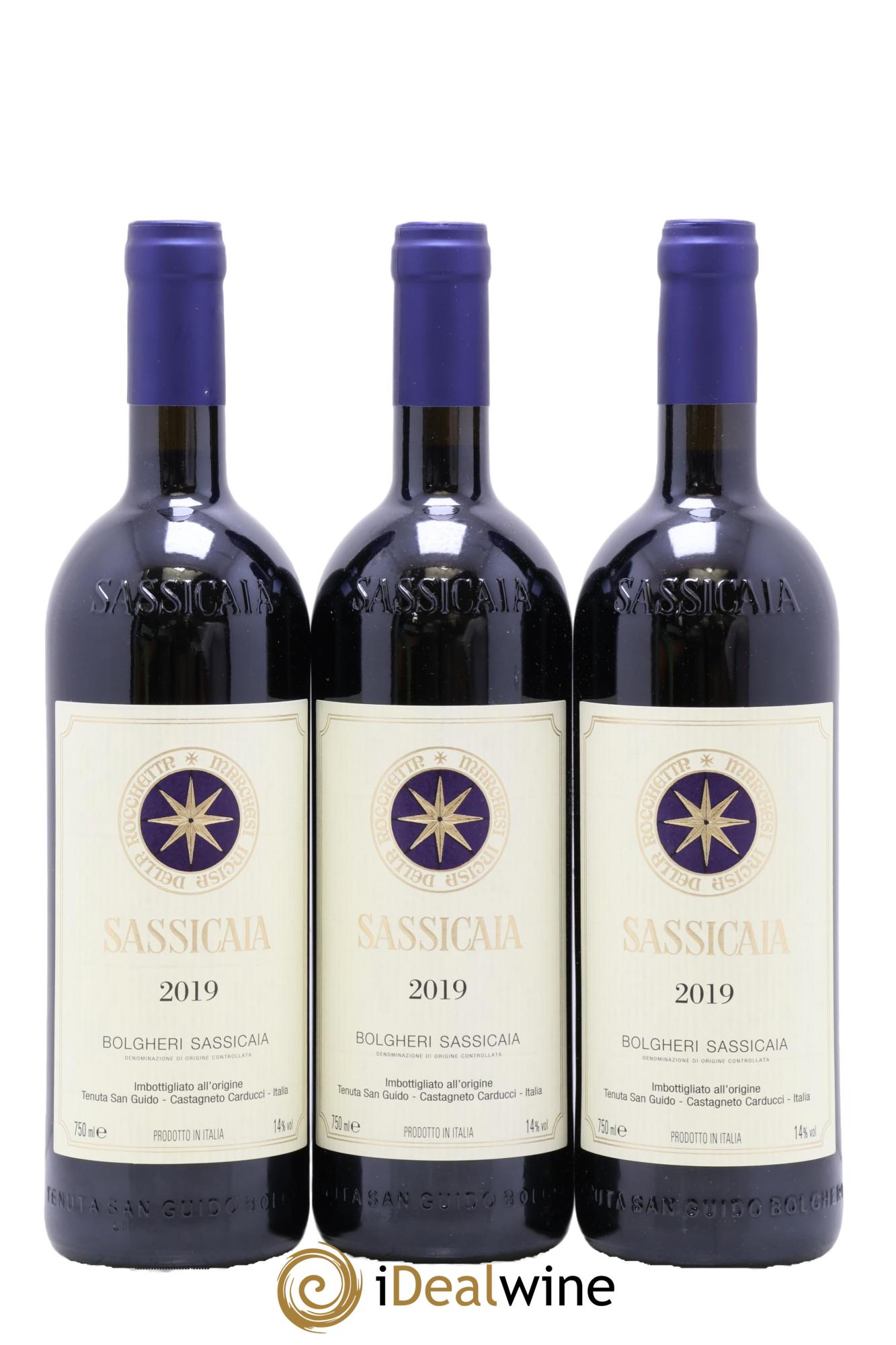 Bolgheri DOC Sassicaia Tenuta San Guido 2019 - Lot de 3 bouteilles - 0