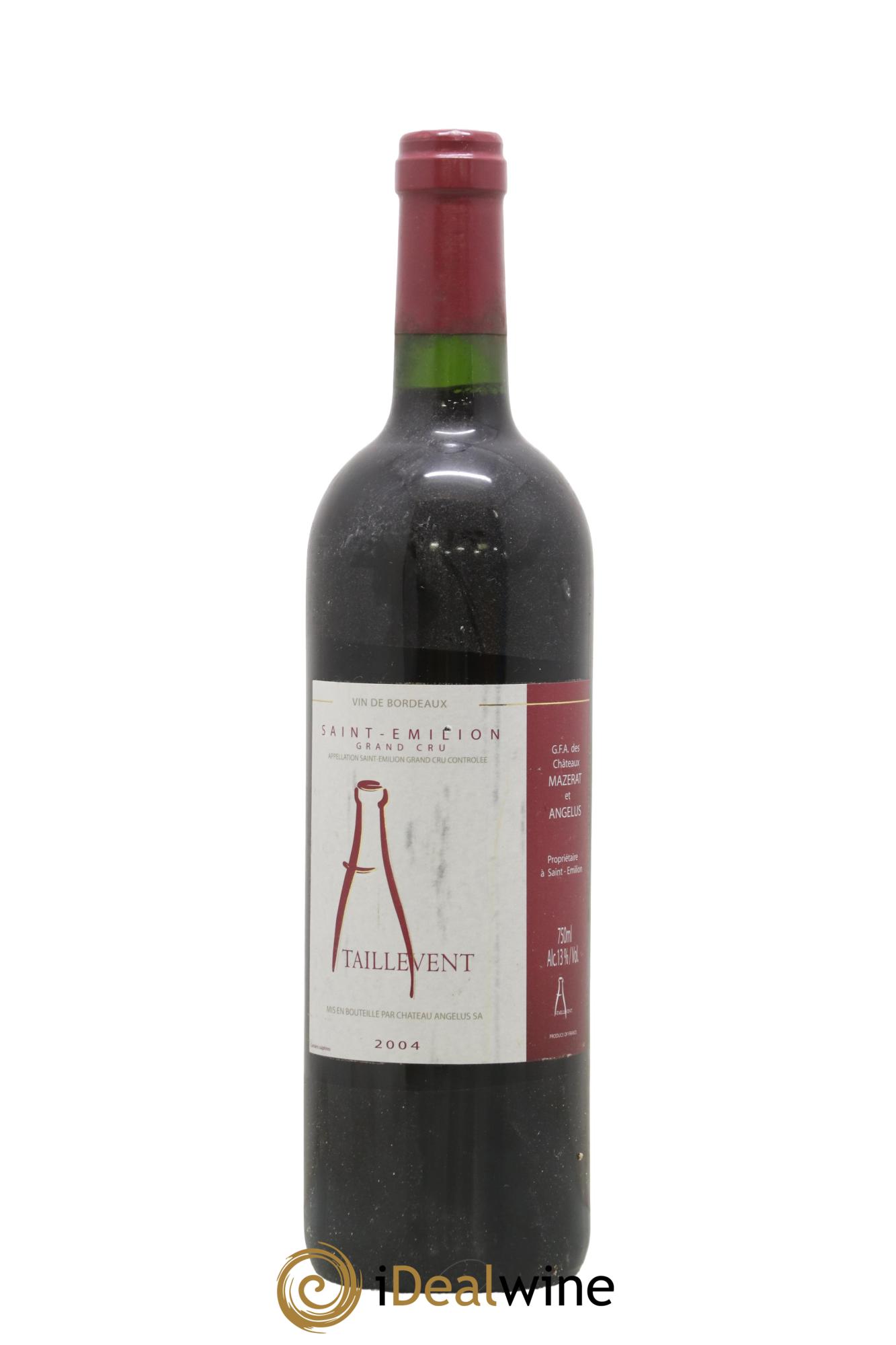 Saint-Émilion Grand Cru Taillevent G.F.A. des Châteaux Mazerat et Angelus 2004 - Posten von 1 Flasche - 0