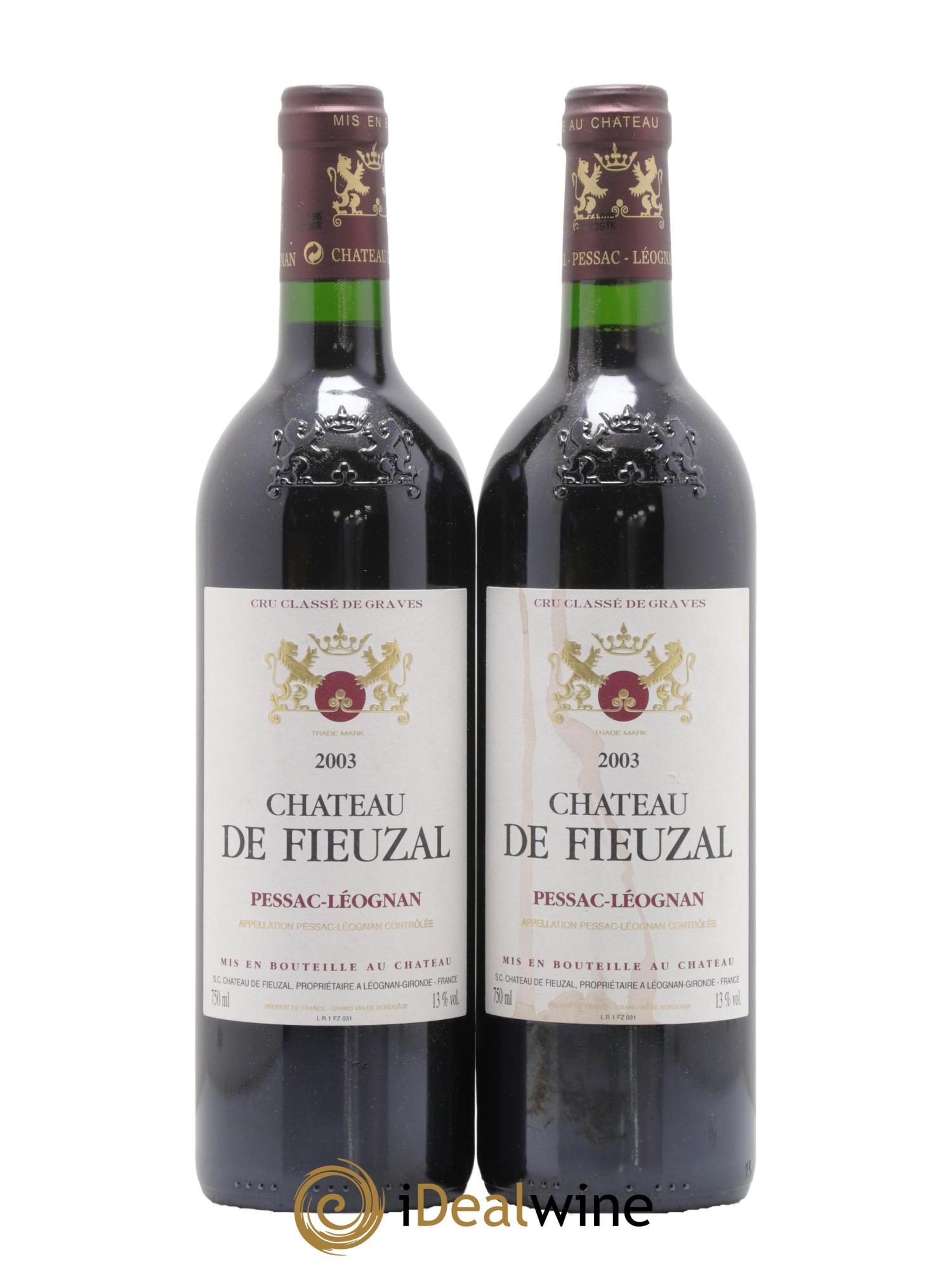 Château de Fieuzal Cru Classé de Graves 2003 - Lot de 2 bouteilles - 0