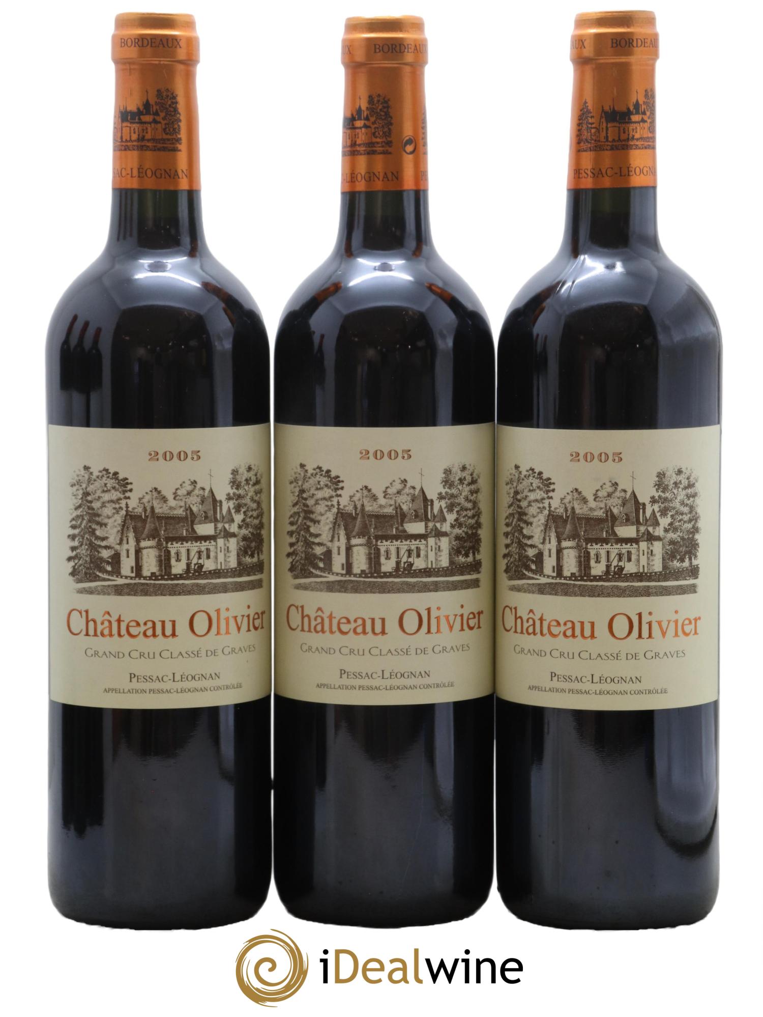 Château Olivier Cru Classé de Graves 2005 - Lot de 3 bouteilles - 0
