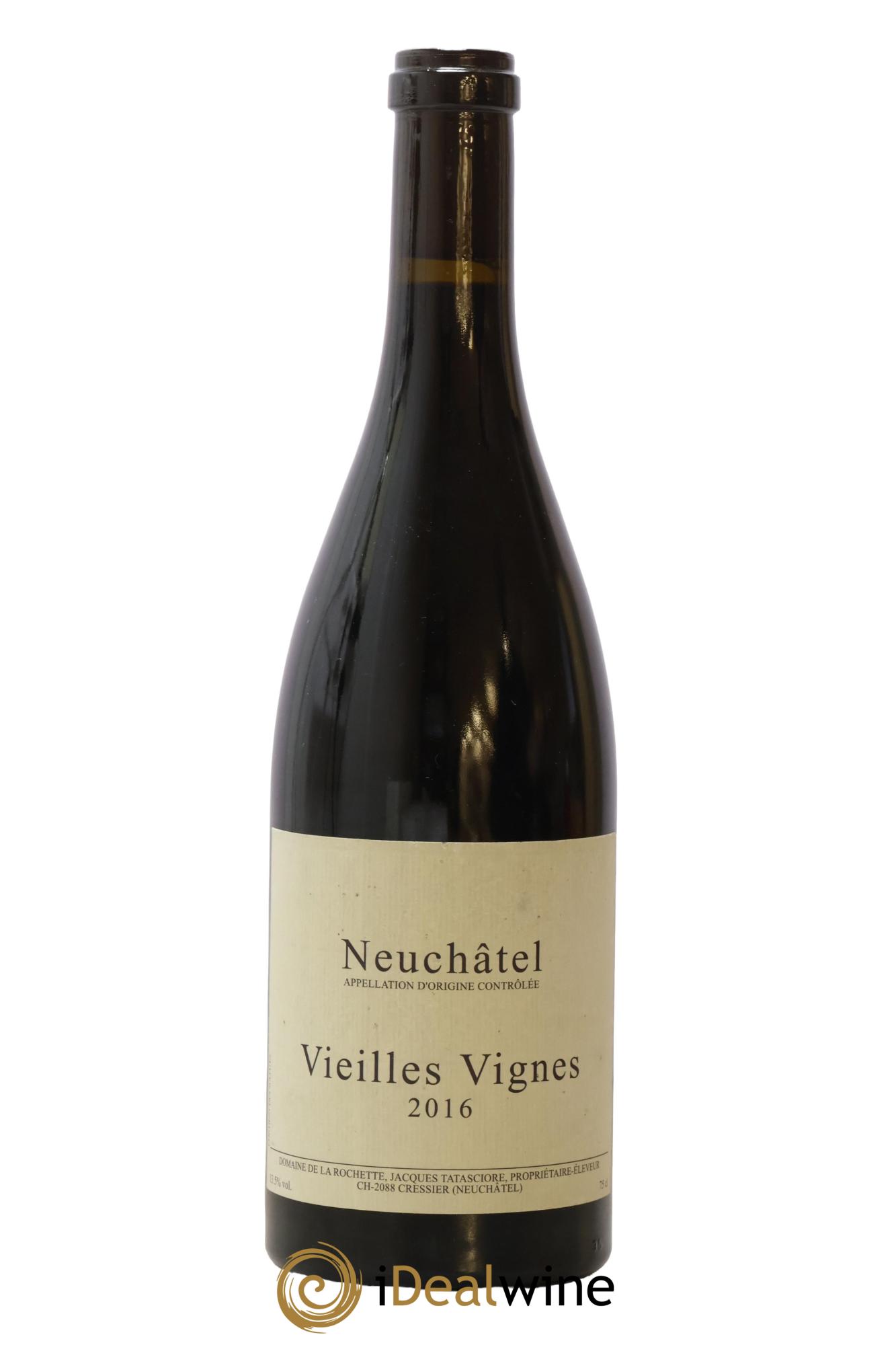 Neuchâtel Vieilles Vignes De La Rochette Suisse Neuchatel Vieilles Vignes Domaine De La Rochette 2016 - Lot de 1 bouteille - 0