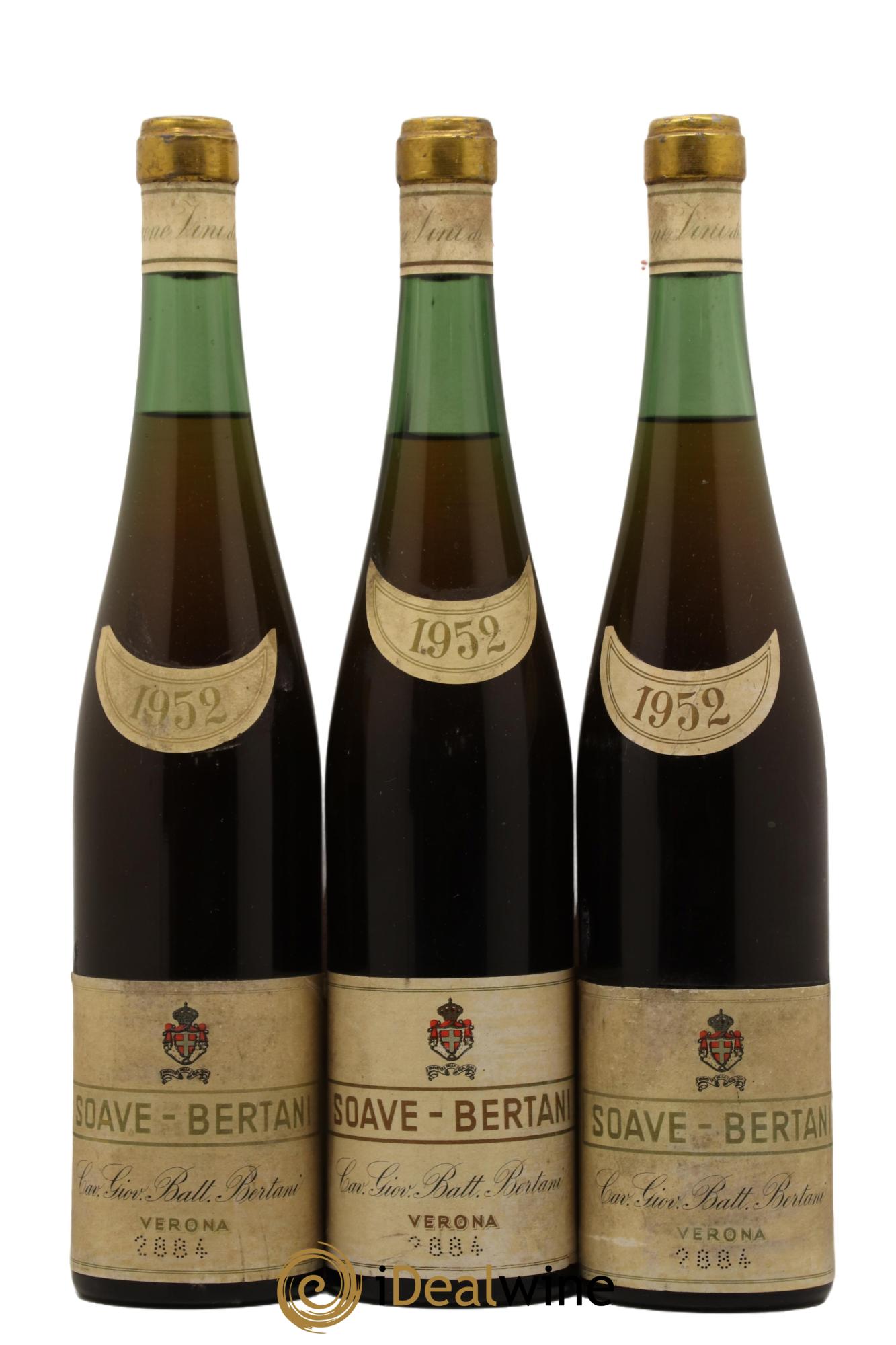 Italie Soave Bertani 1952 - Lot de 3 bouteilles - 0