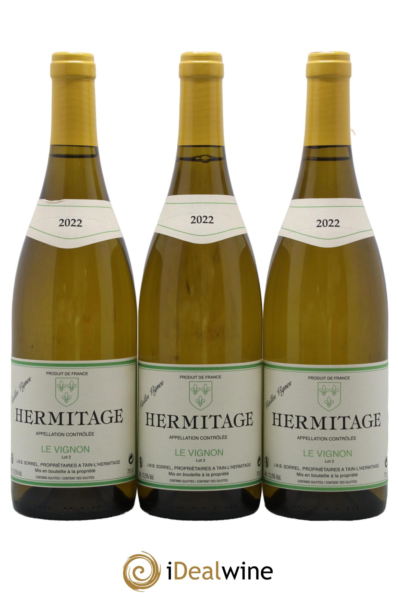 Hermitage Cuvée Le Vignon Vieilles Vignes Jmb Sorrel 2022 - Lotto di 3 bottiglie - 0