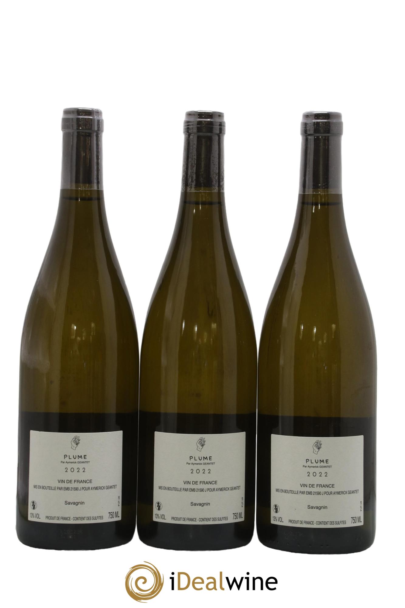 Vin de France Savagnin Plume Domaine Aymerick Geantet 2022 - Lot de 3 bouteilles - 1