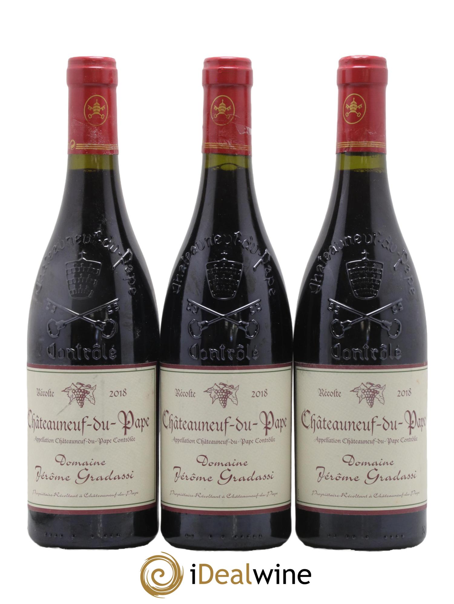 Châteauneuf-du-Pape Jérôme Gradassi 2018 - Lotto di 3 bottiglie - 0