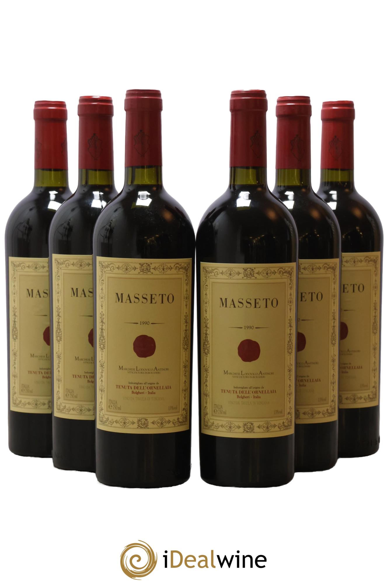 Toscana IGT Tenuta Dell'Ornellaia Masseto Frescobaldi 1990 - Lot de 6 bouteilles - 0