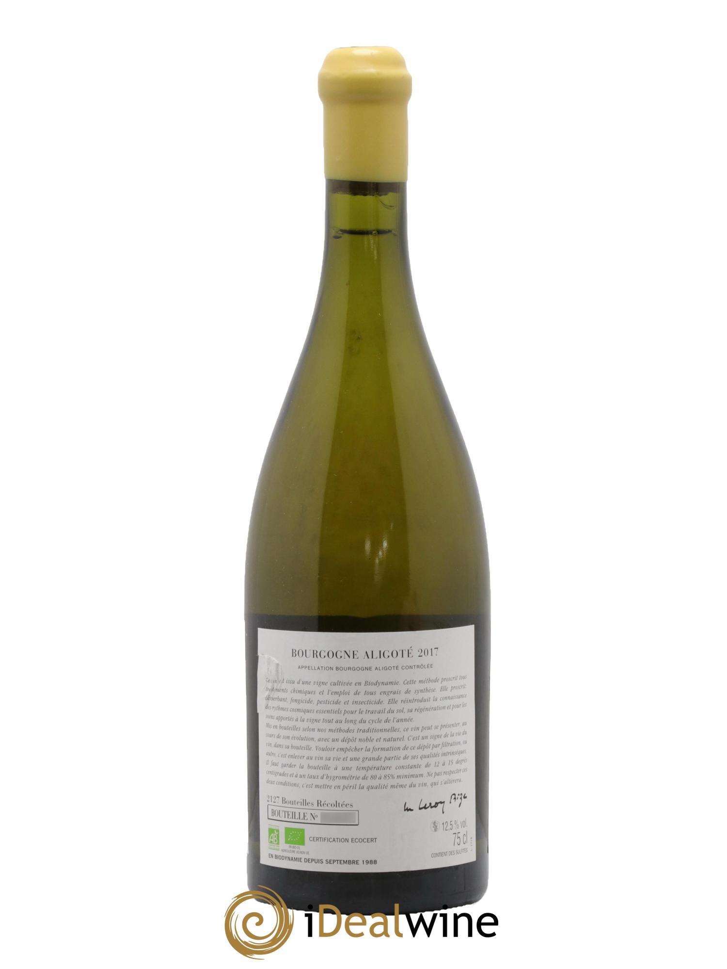 Bourgogne Aligoté Sous Chatelet d'Auvenay (Domaine) 2017 - Lot de 1 bouteille - 1