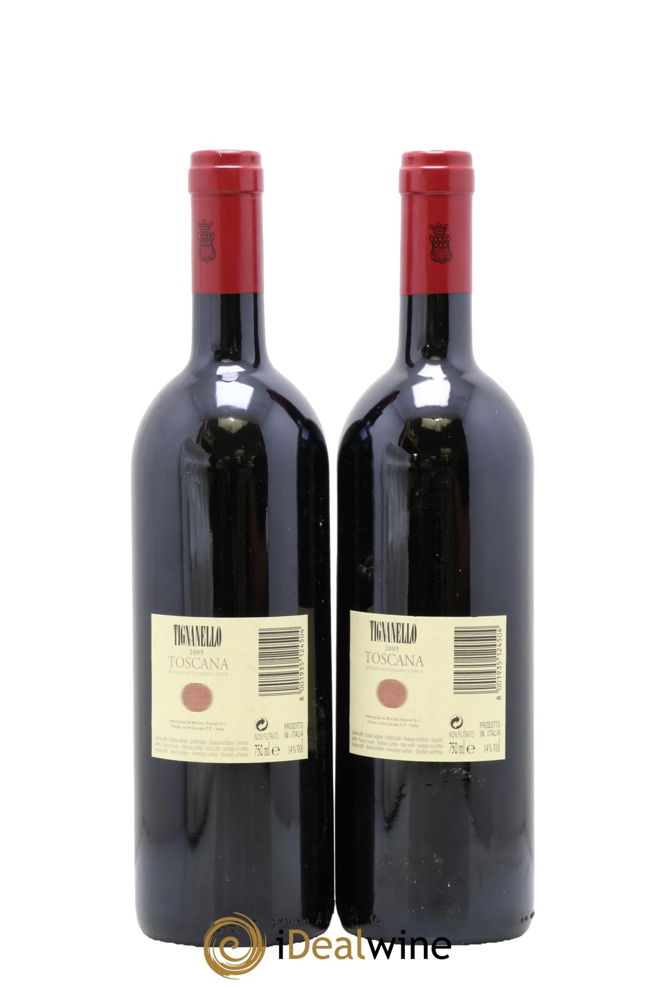 Toscana IGT Tignanello Tenuta Tignanello - Marchesi Antinori 2009 - Lot de 2 bouteilles - 1