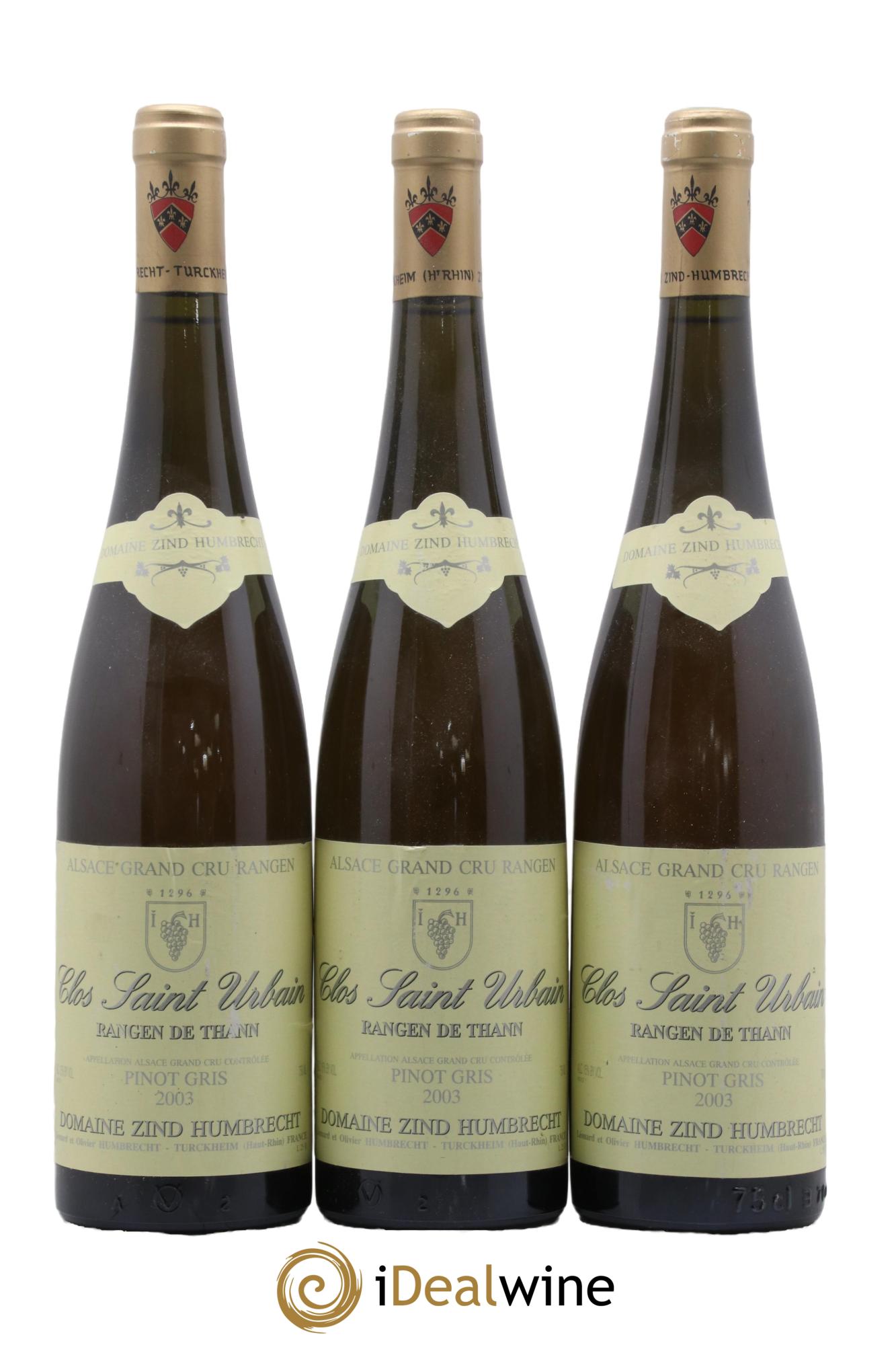 Alsace Pinot Gris Grand Cru Rangen de Thann Clos Saint-Urbain Zind-Humbrecht (Domaine) 2003 - Lot of 3 bottles - 0